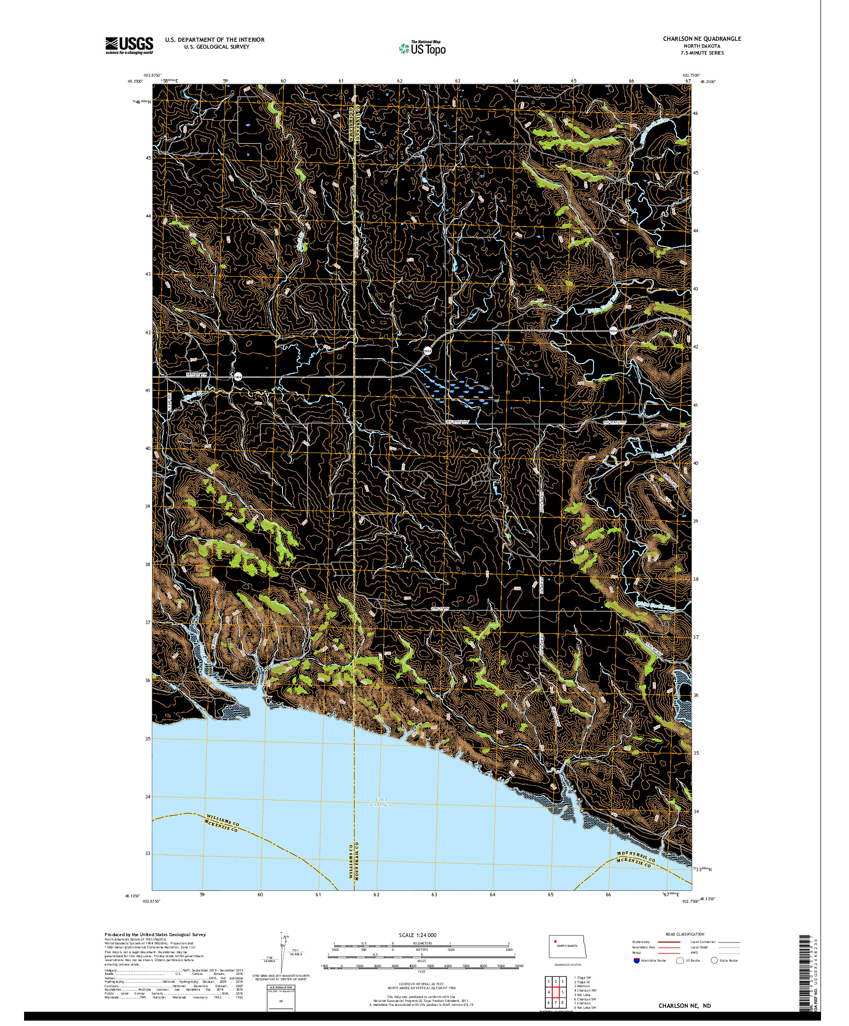 USGS US TOPO 7.5-MINUTE MAP FOR CHARLSON NE, ND 2017