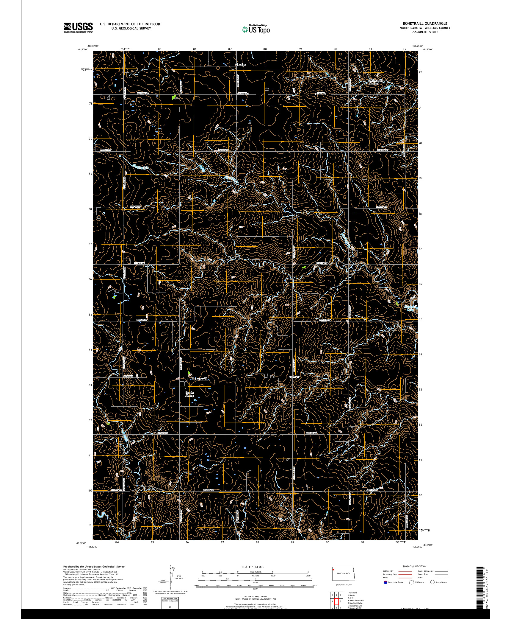 USGS US TOPO 7.5-MINUTE MAP FOR BONETRAILL, ND 2017