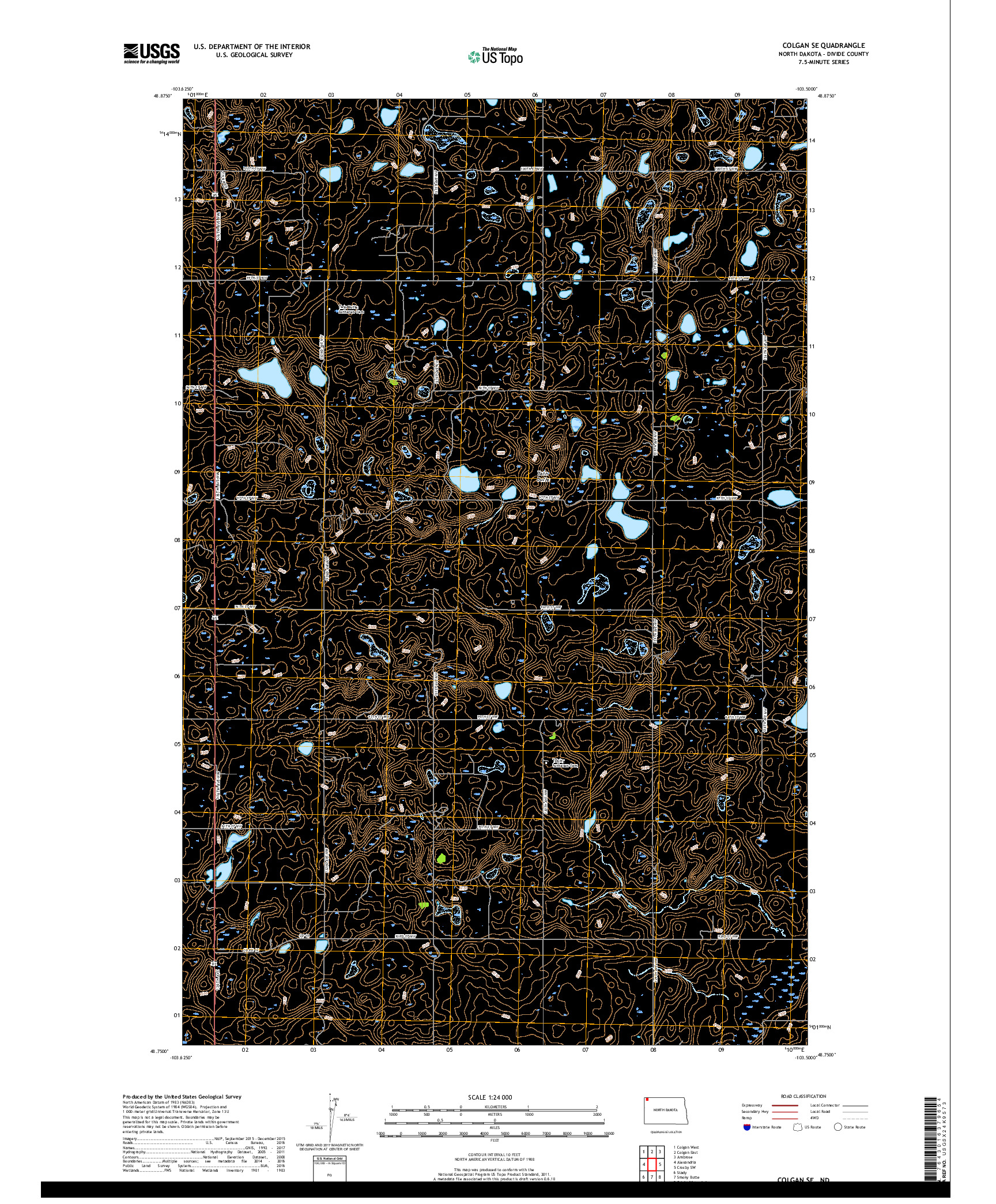 USGS US TOPO 7.5-MINUTE MAP FOR COLGAN SE, ND 2017