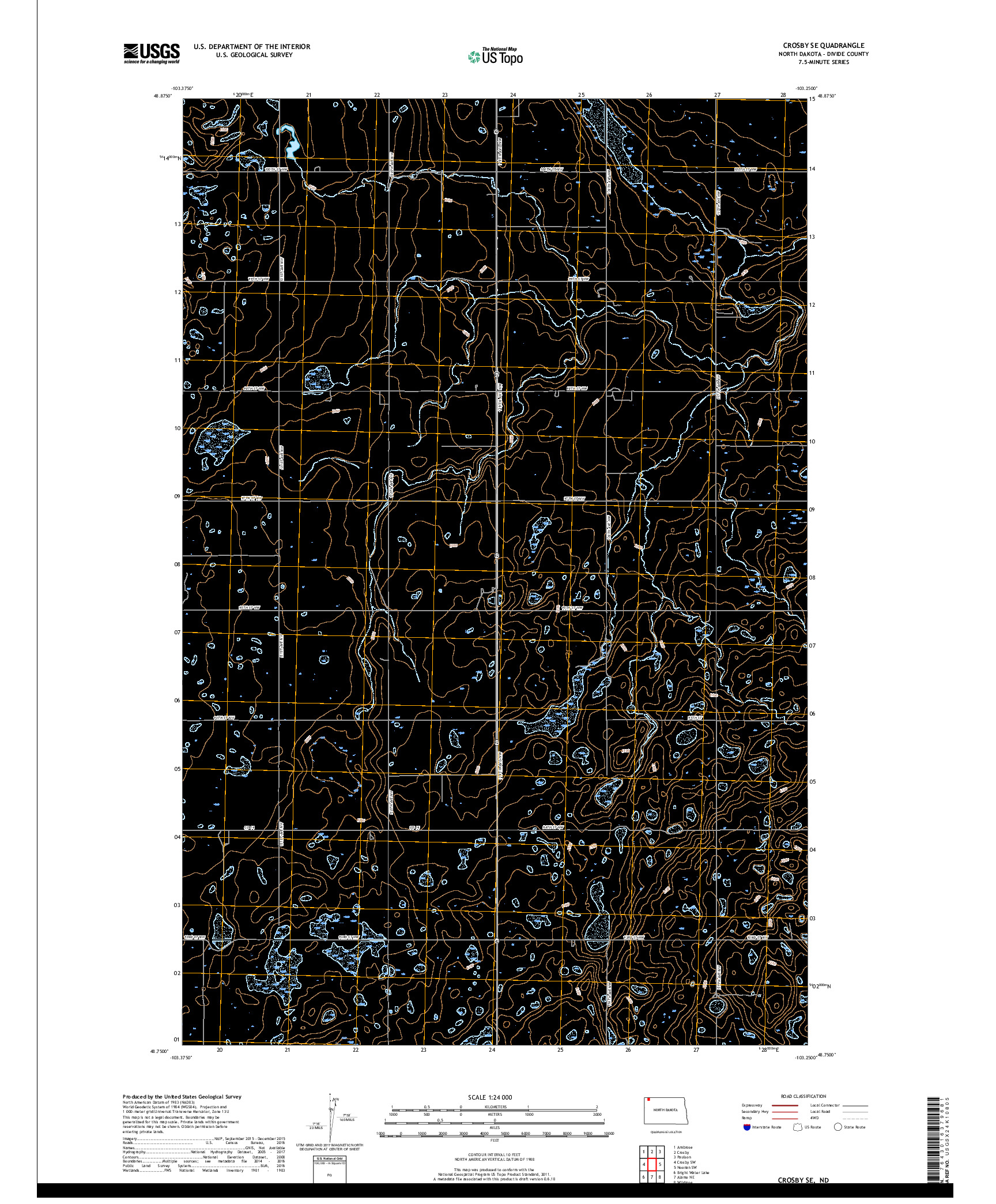 USGS US TOPO 7.5-MINUTE MAP FOR CROSBY SE, ND 2017