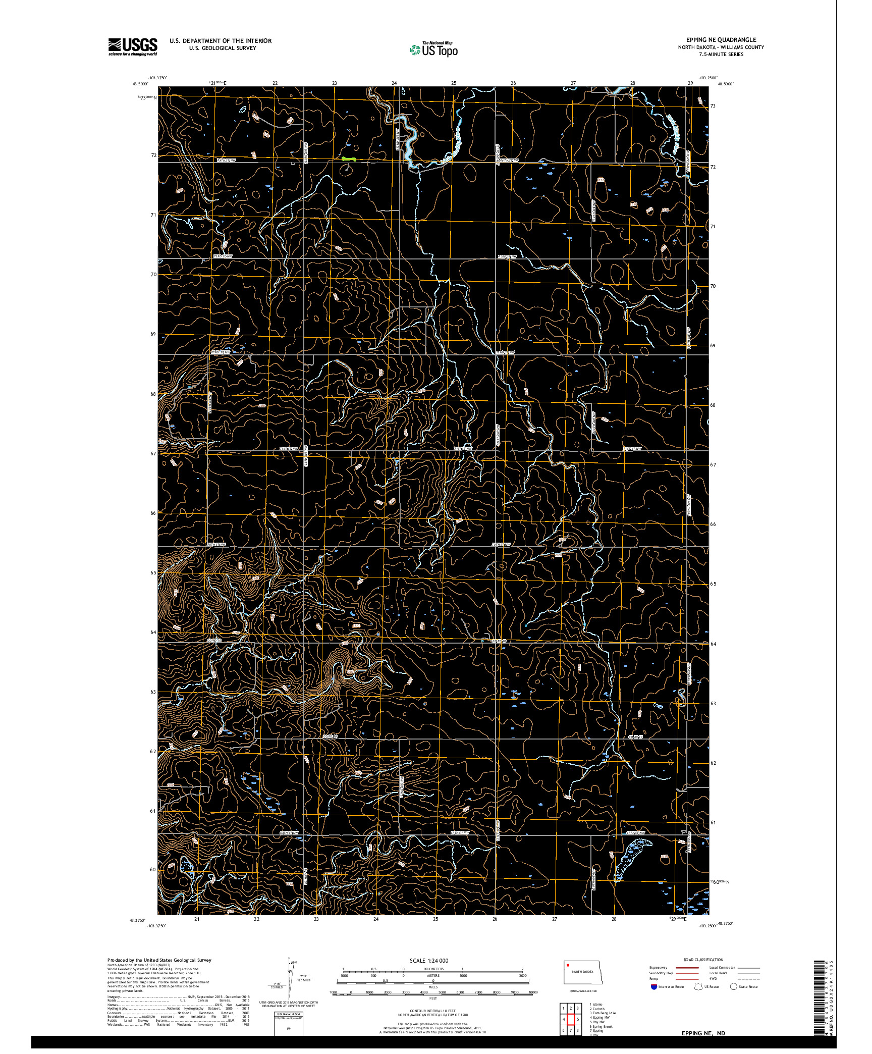 USGS US TOPO 7.5-MINUTE MAP FOR EPPING NE, ND 2017