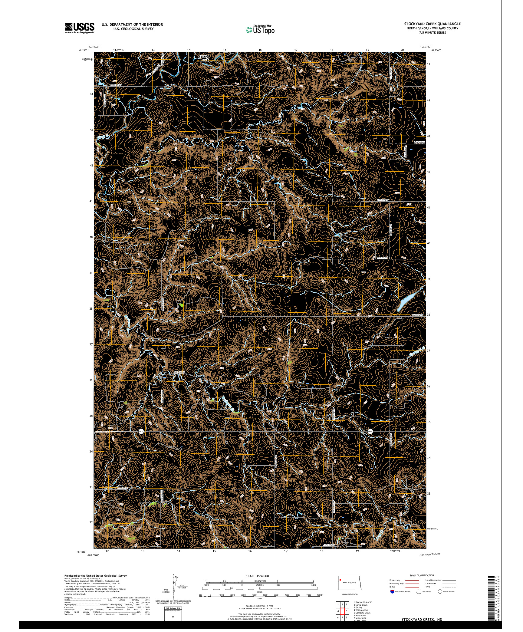 USGS US TOPO 7.5-MINUTE MAP FOR STOCKYARD CREEK, ND 2017