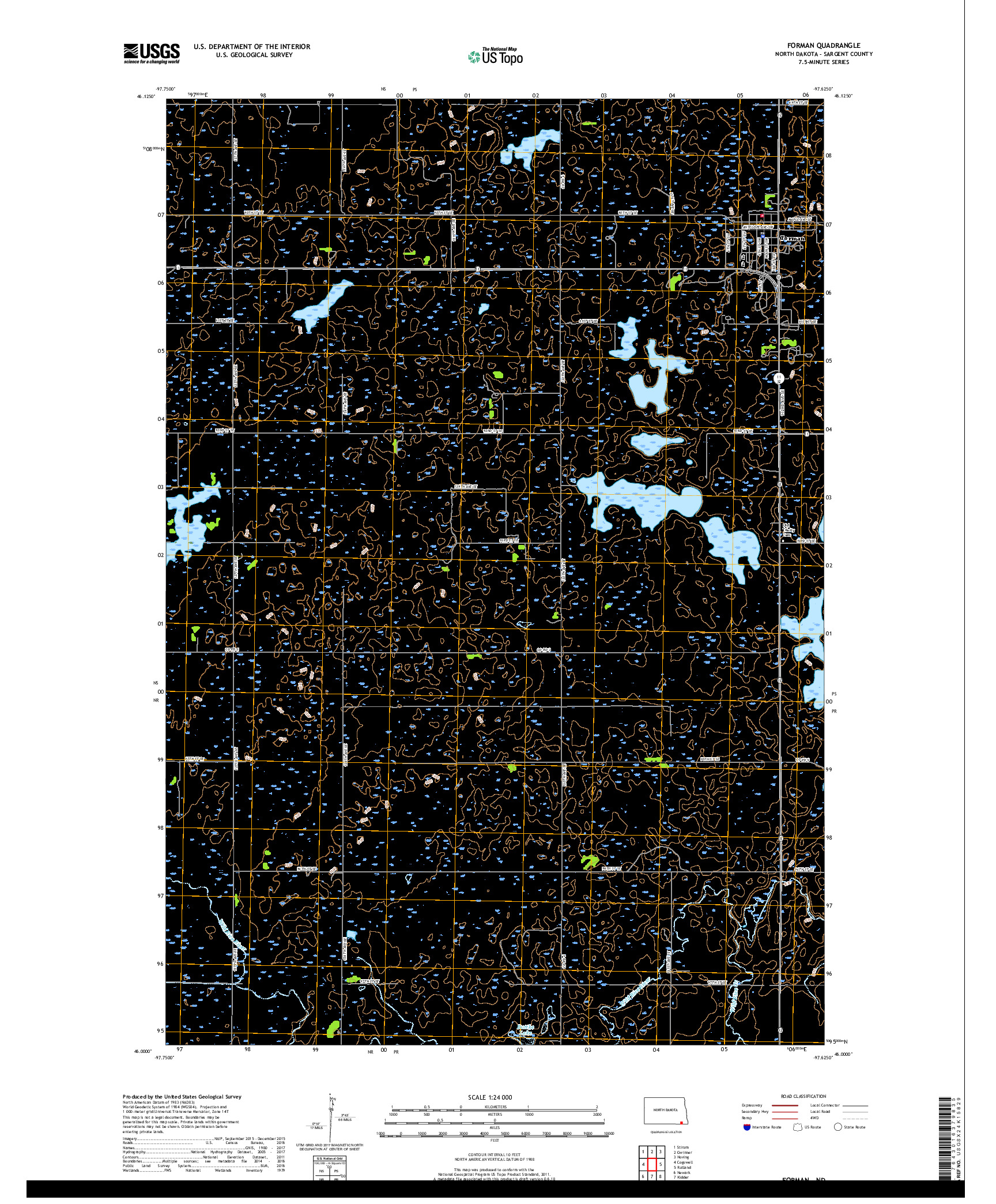 USGS US TOPO 7.5-MINUTE MAP FOR FORMAN, ND 2017