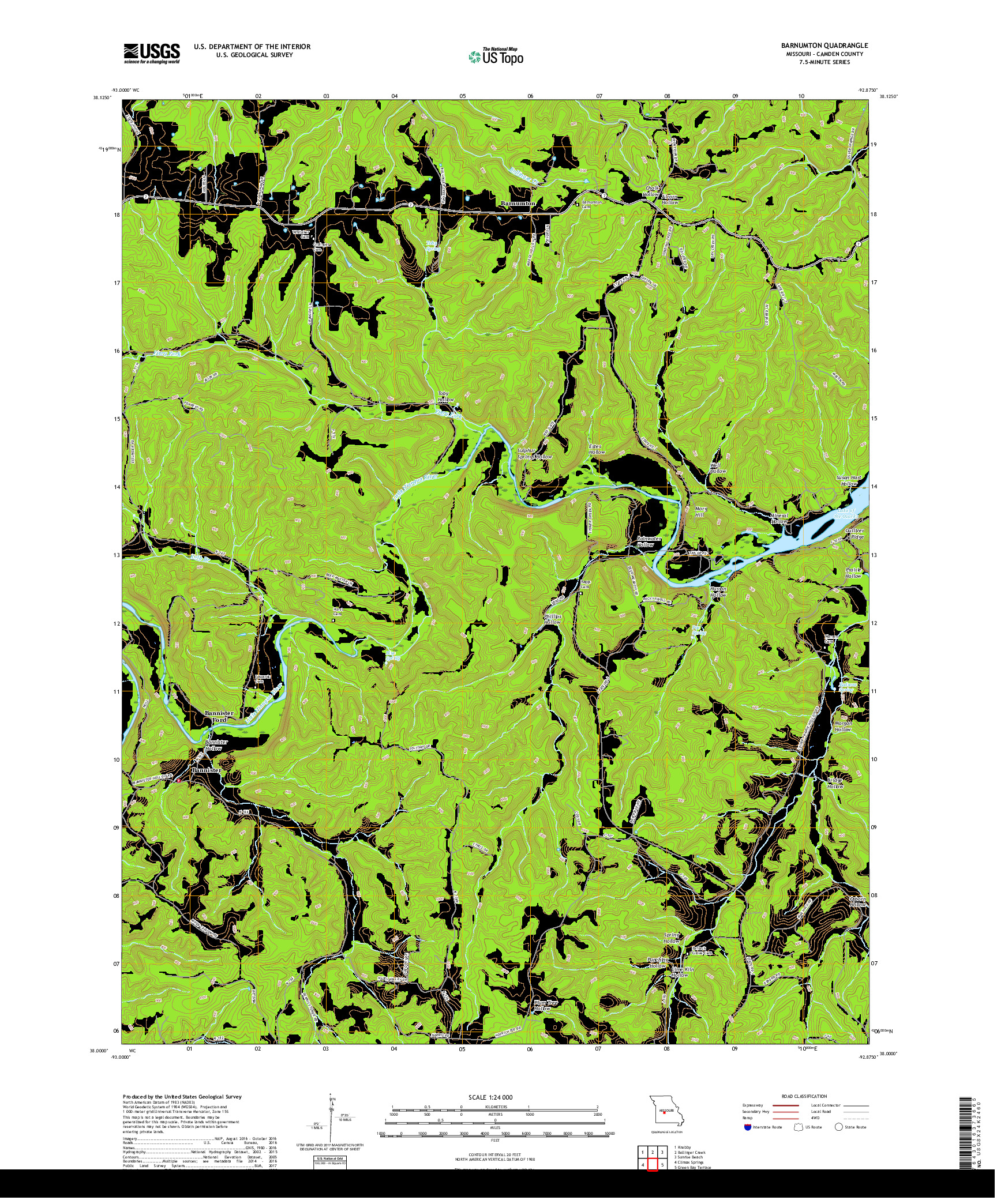 USGS US TOPO 7.5-MINUTE MAP FOR BARNUMTON, MO 2017