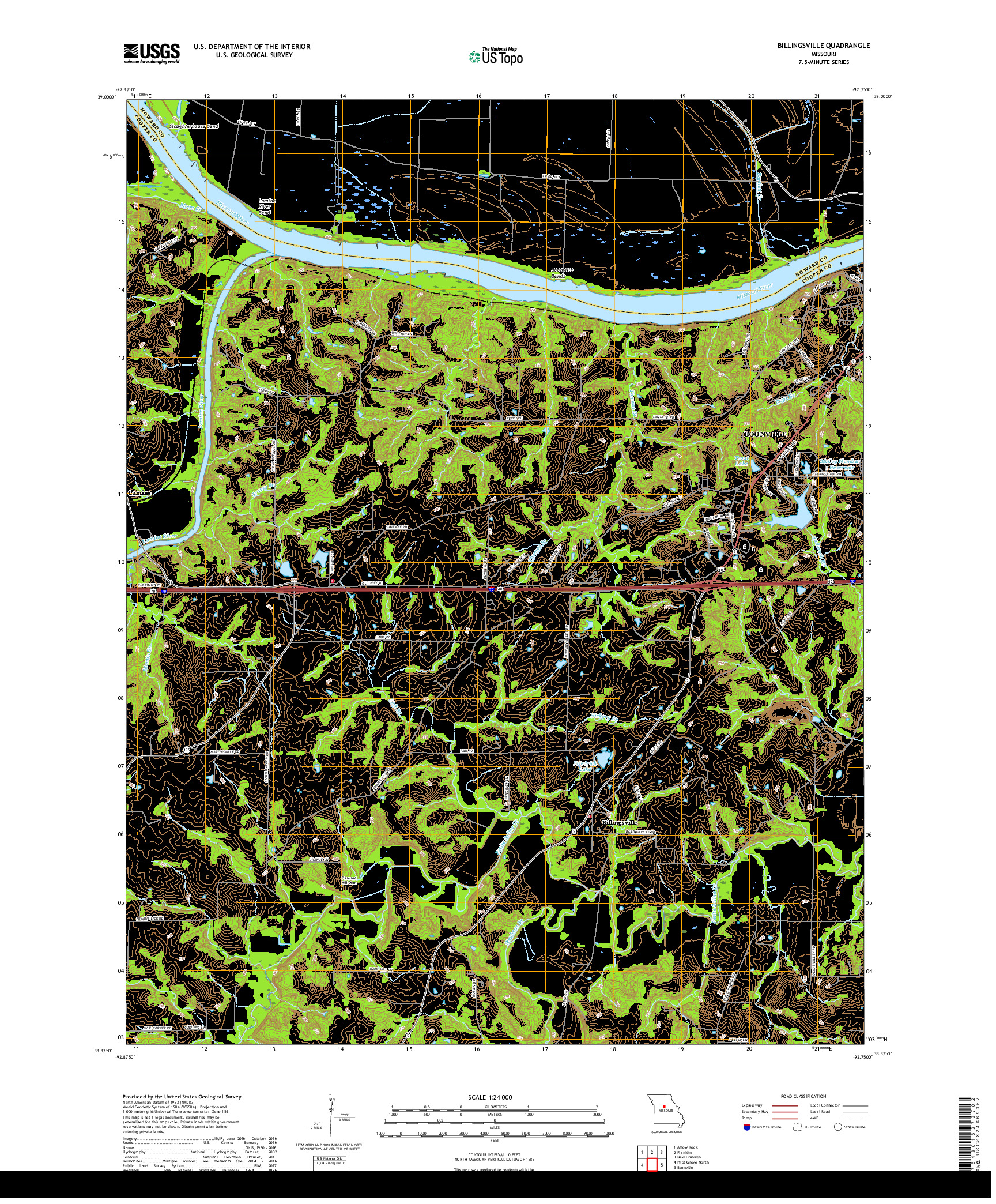 USGS US TOPO 7.5-MINUTE MAP FOR BILLINGSVILLE, MO 2017