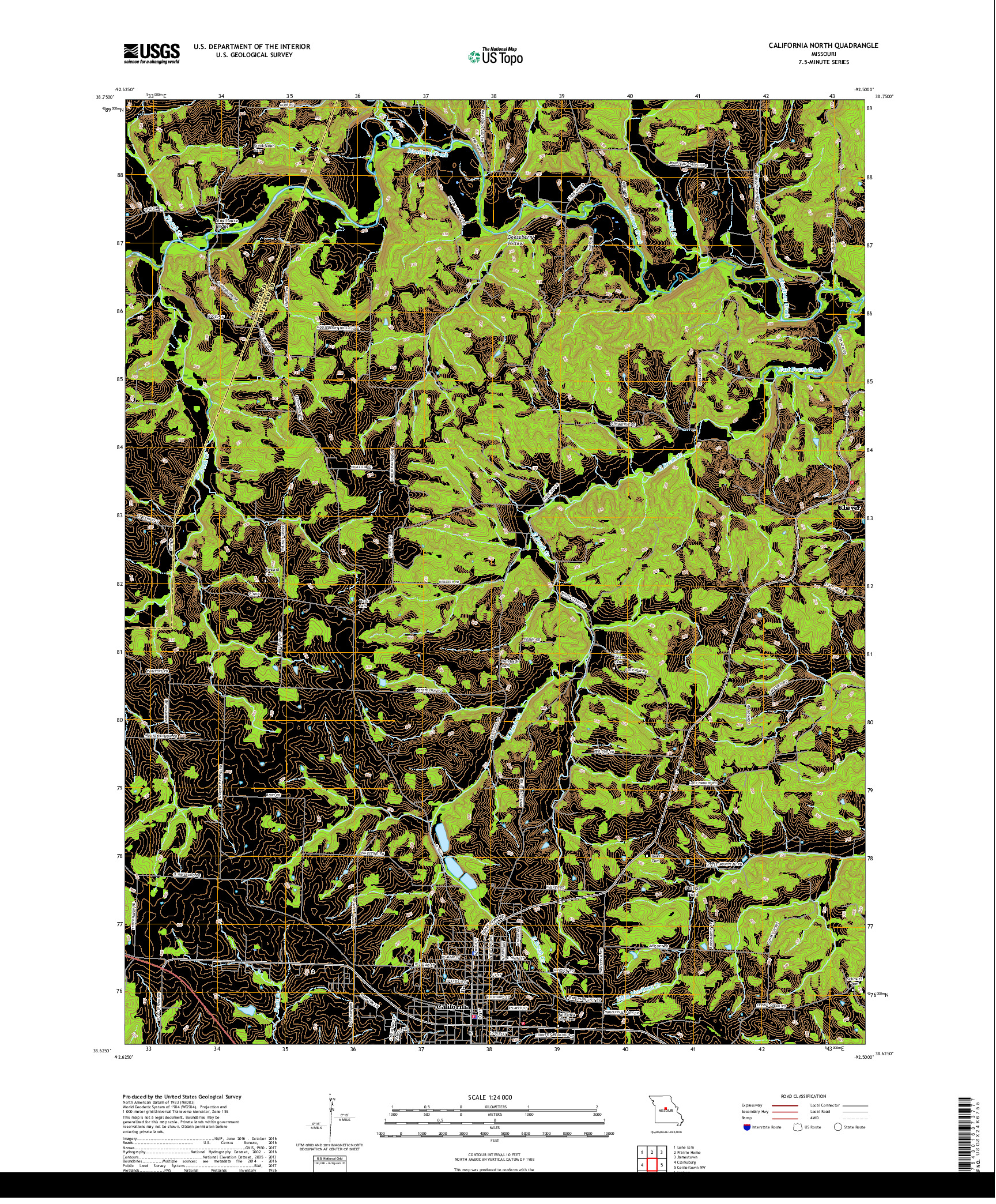 USGS US TOPO 7.5-MINUTE MAP FOR CALIFORNIA NORTH, MO 2017