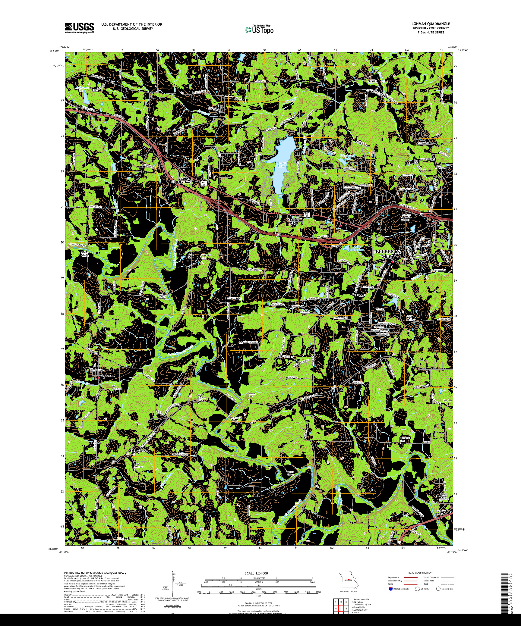 USGS US TOPO 7.5-MINUTE MAP FOR LOHMAN, MO 2017