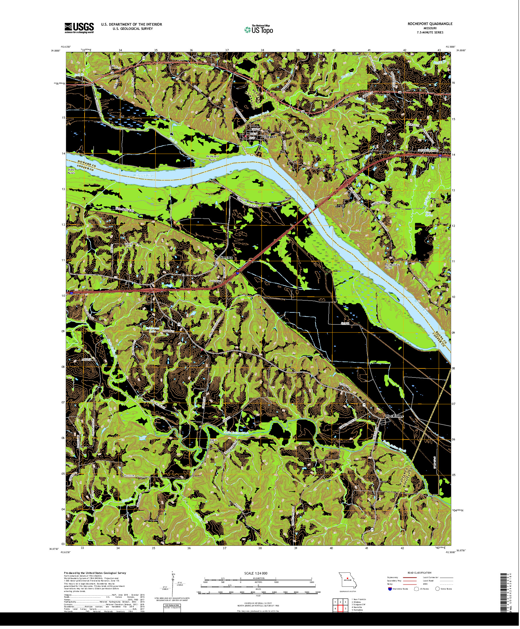 USGS US TOPO 7.5-MINUTE MAP FOR ROCHEPORT, MO 2017