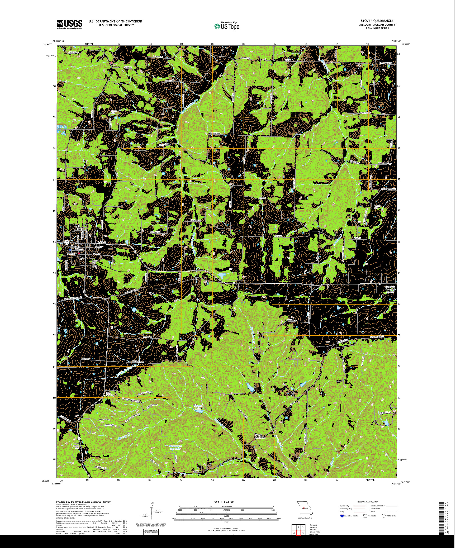 USGS US TOPO 7.5-MINUTE MAP FOR STOVER, MO 2017