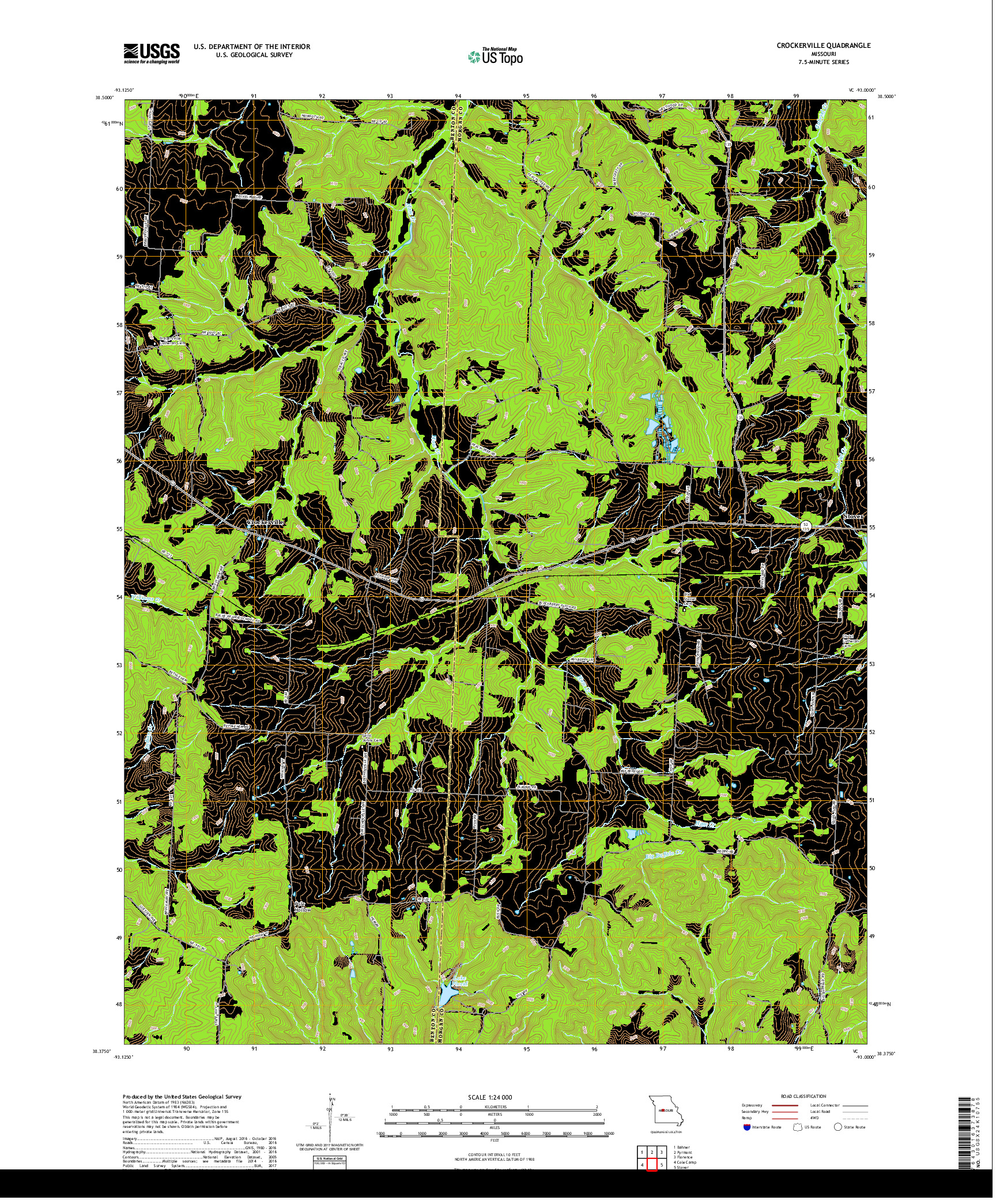 USGS US TOPO 7.5-MINUTE MAP FOR CROCKERVILLE, MO 2017