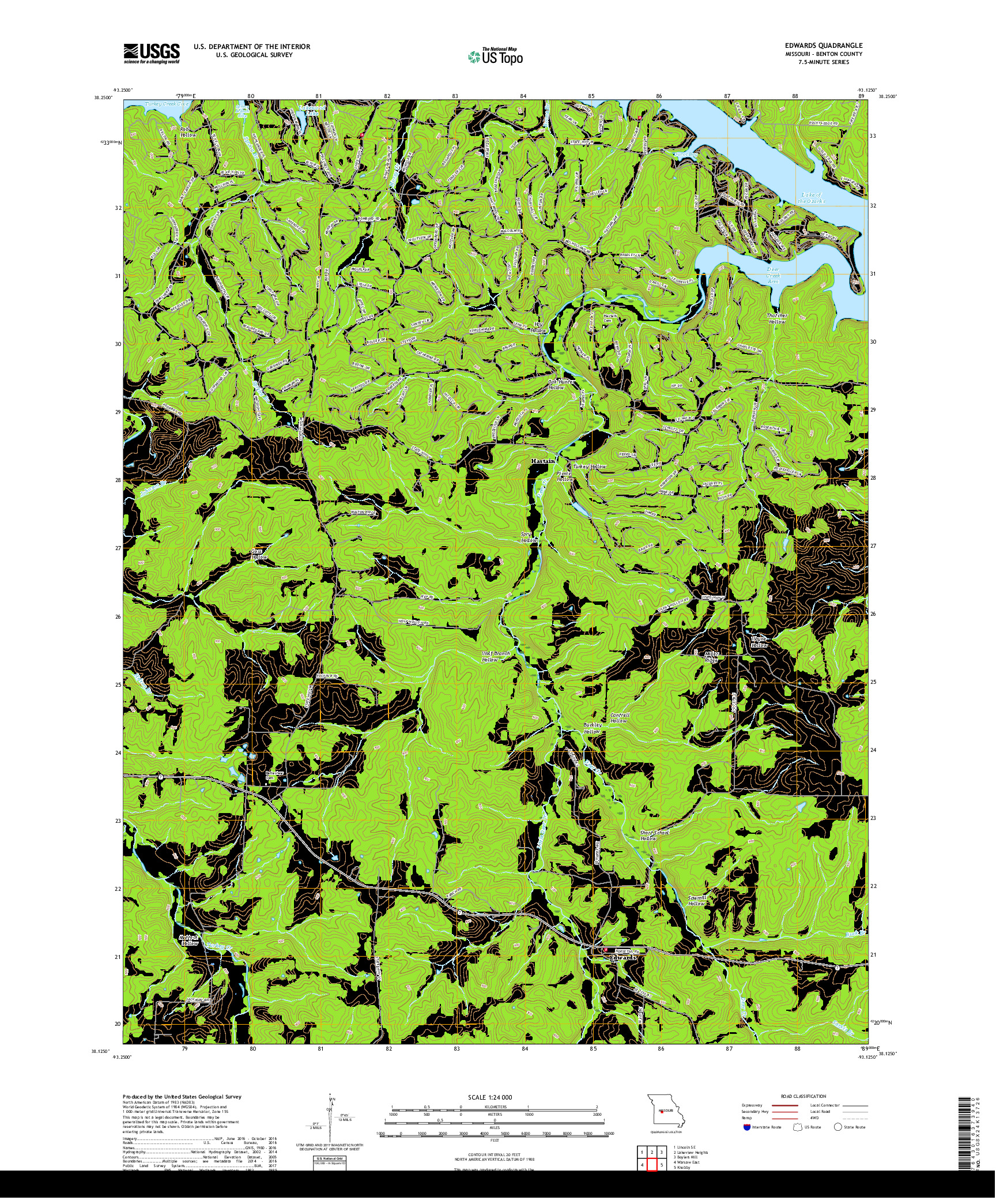 USGS US TOPO 7.5-MINUTE MAP FOR EDWARDS, MO 2017