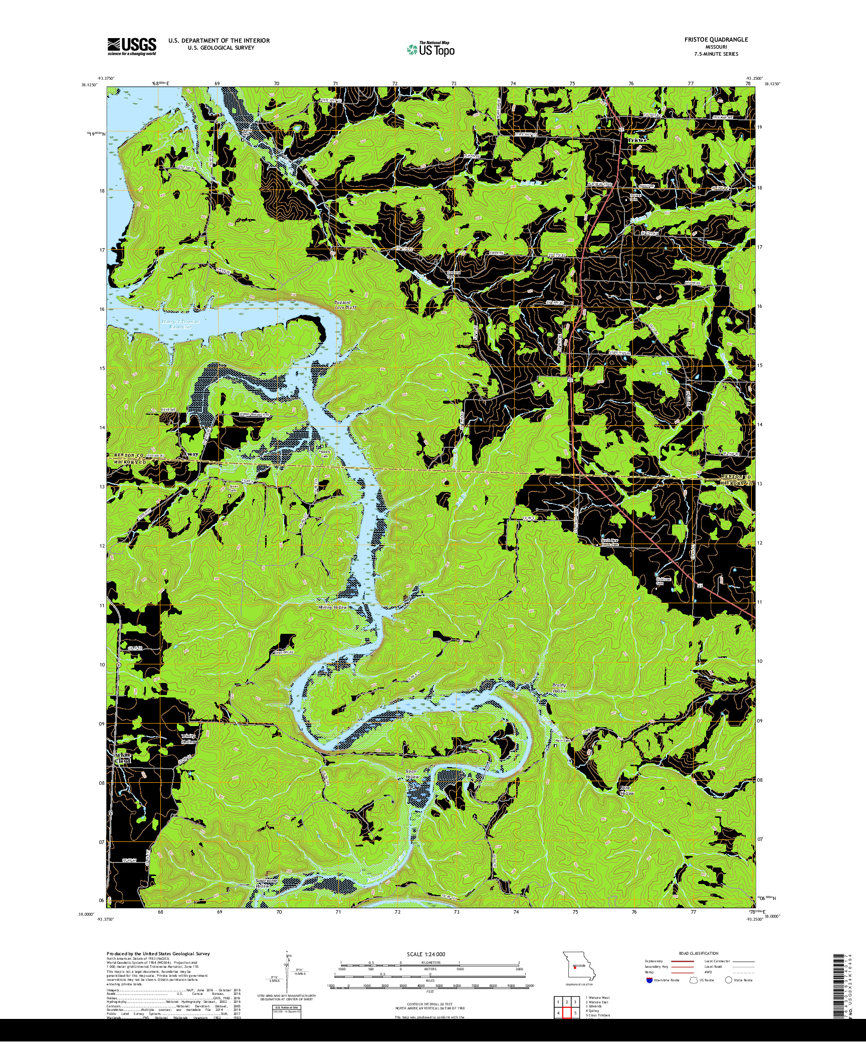 USGS US TOPO 7.5-MINUTE MAP FOR FRISTOE, MO 2017