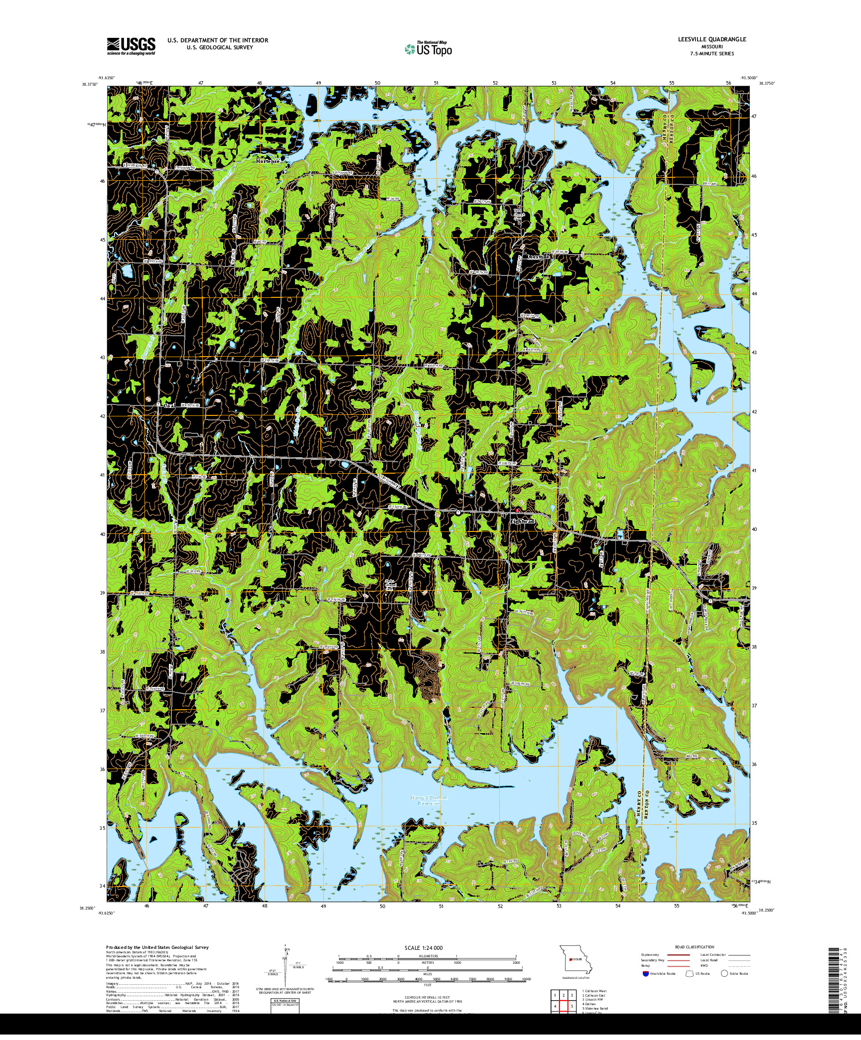 USGS US TOPO 7.5-MINUTE MAP FOR LEESVILLE, MO 2017