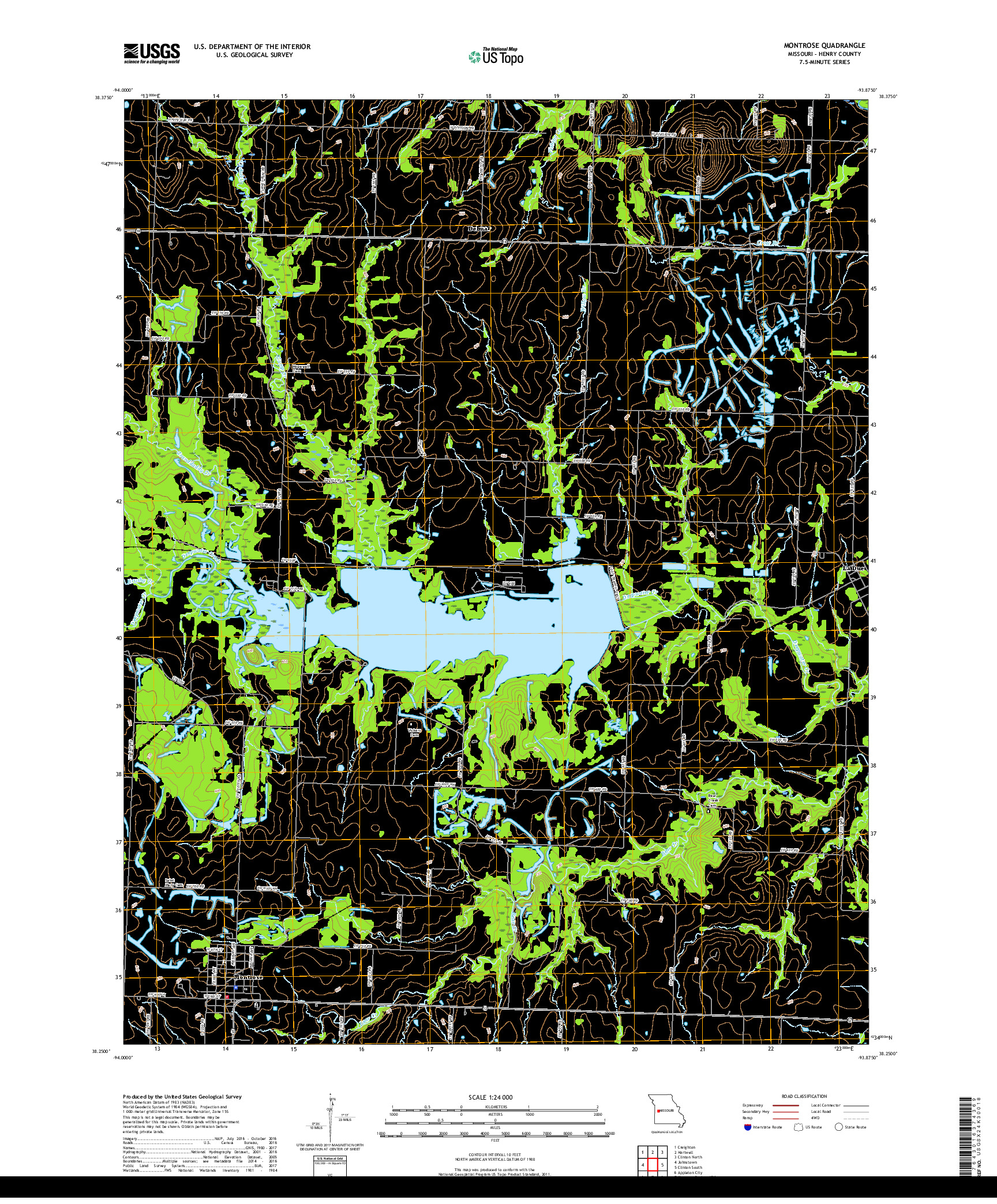 USGS US TOPO 7.5-MINUTE MAP FOR MONTROSE, MO 2017