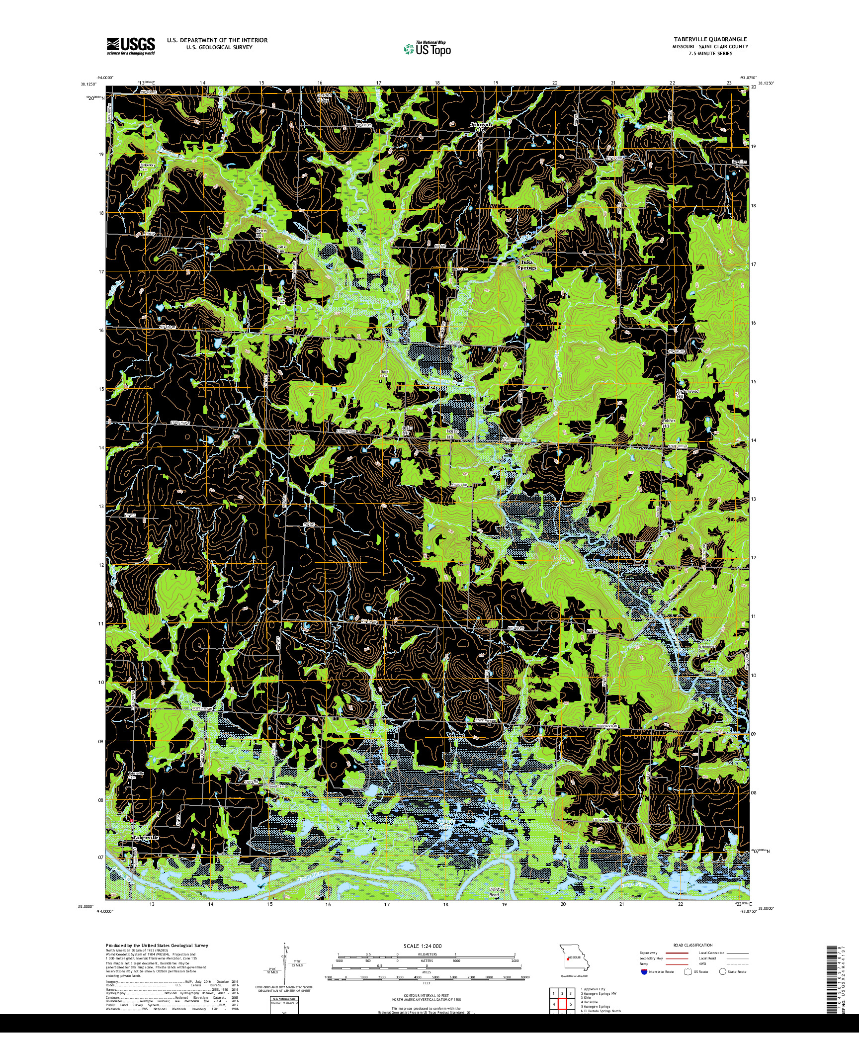 USGS US TOPO 7.5-MINUTE MAP FOR TABERVILLE, MO 2017