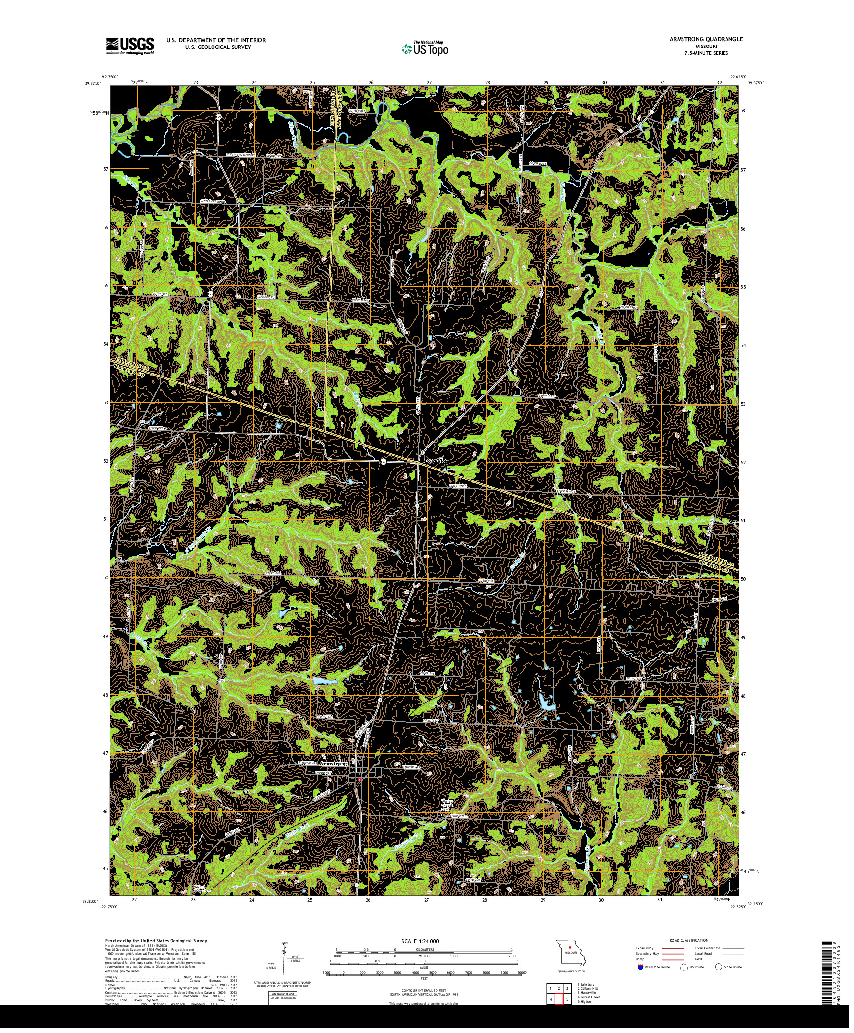 USGS US TOPO 7.5-MINUTE MAP FOR ARMSTRONG, MO 2017