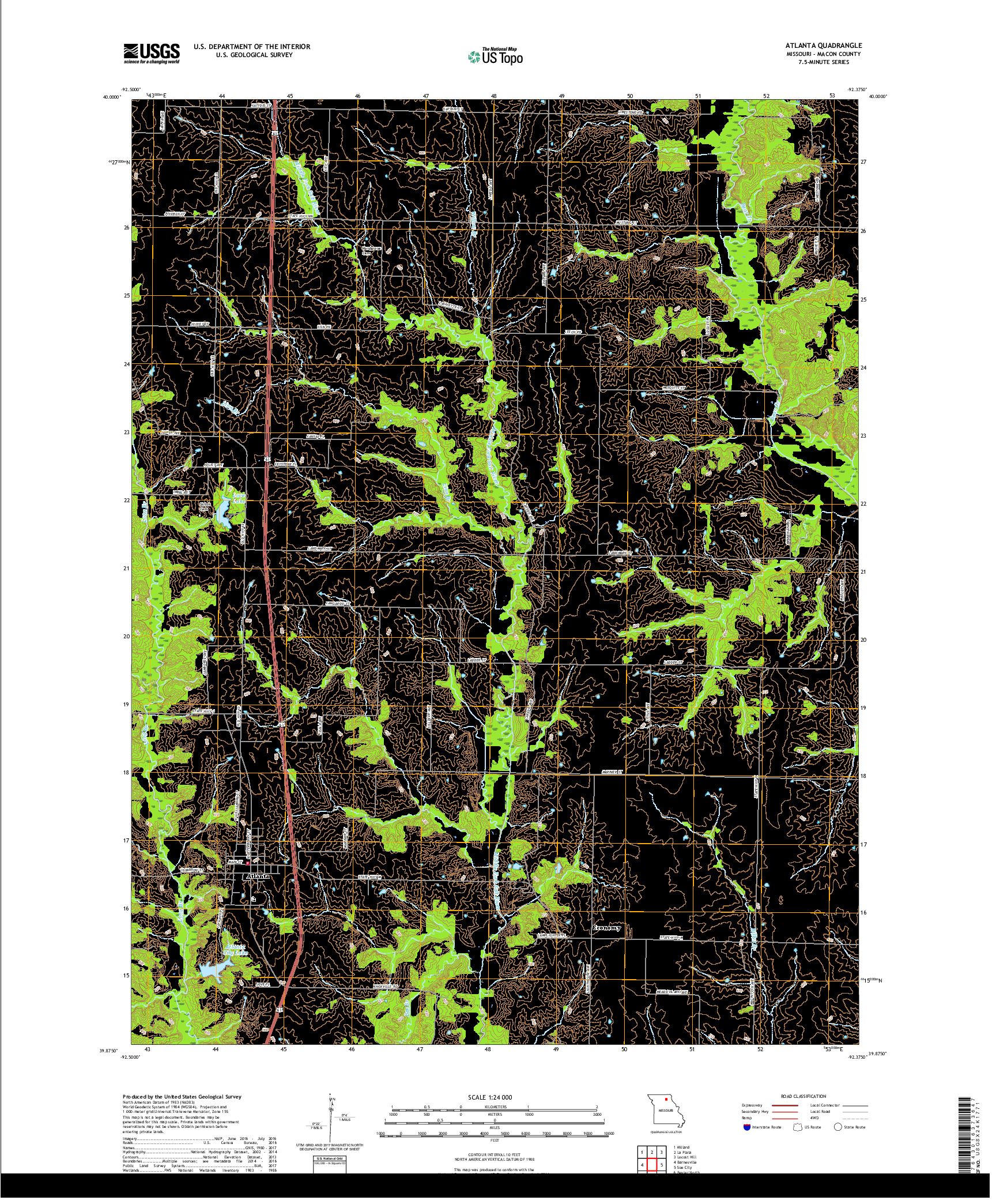 USGS US TOPO 7.5-MINUTE MAP FOR ATLANTA, MO 2017