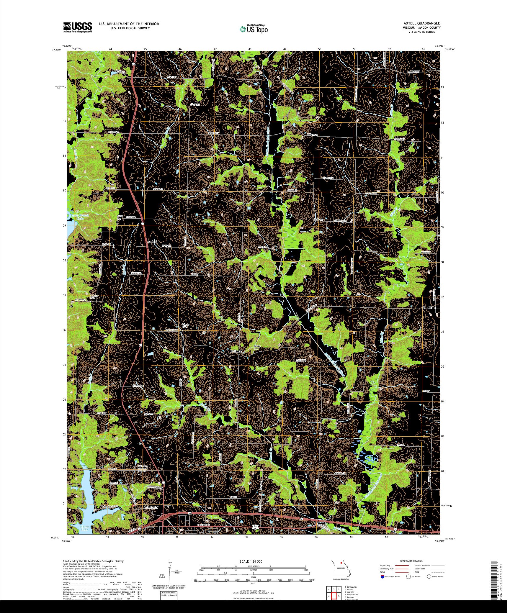 USGS US TOPO 7.5-MINUTE MAP FOR AXTELL, MO 2017