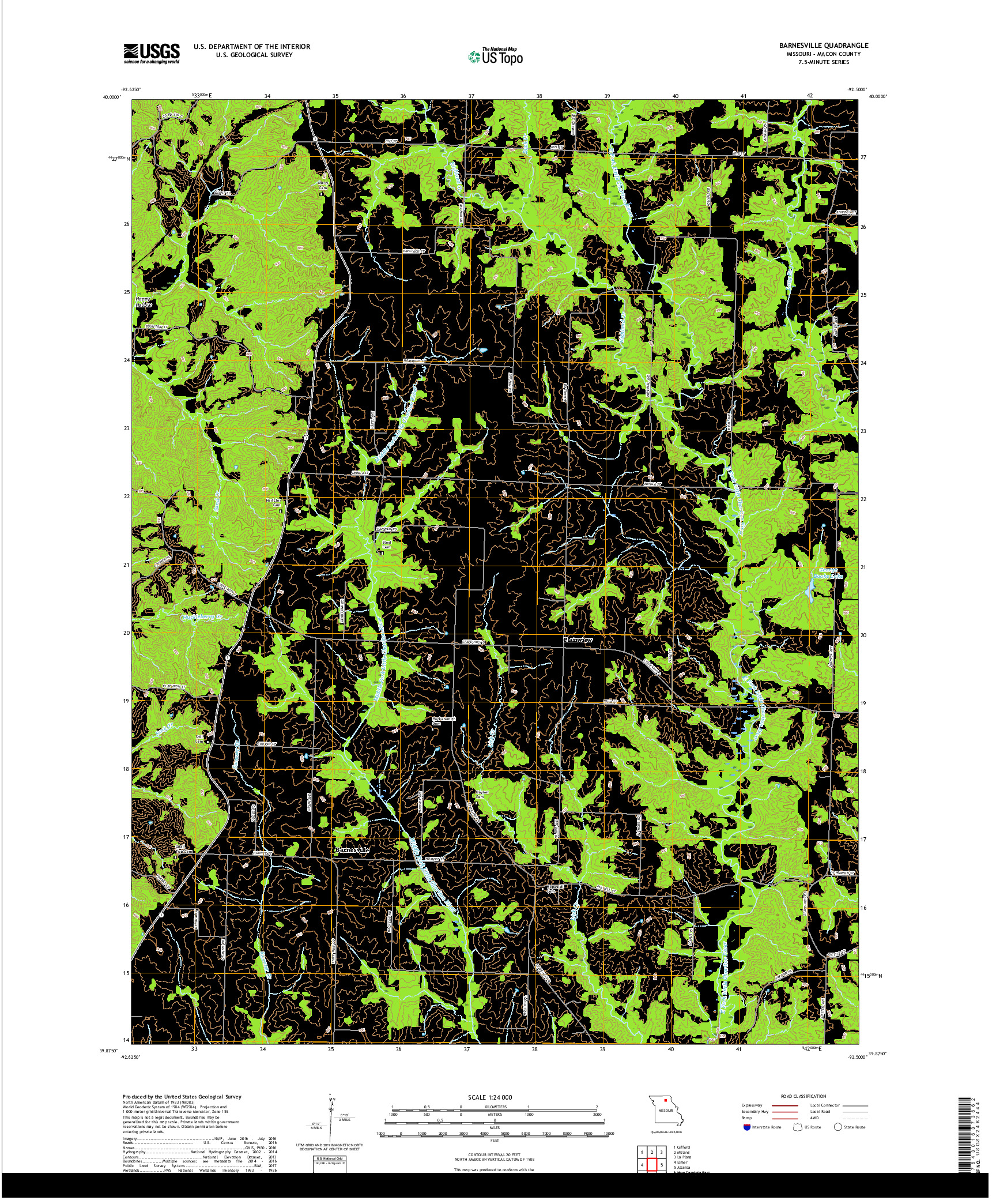 USGS US TOPO 7.5-MINUTE MAP FOR BARNESVILLE, MO 2017