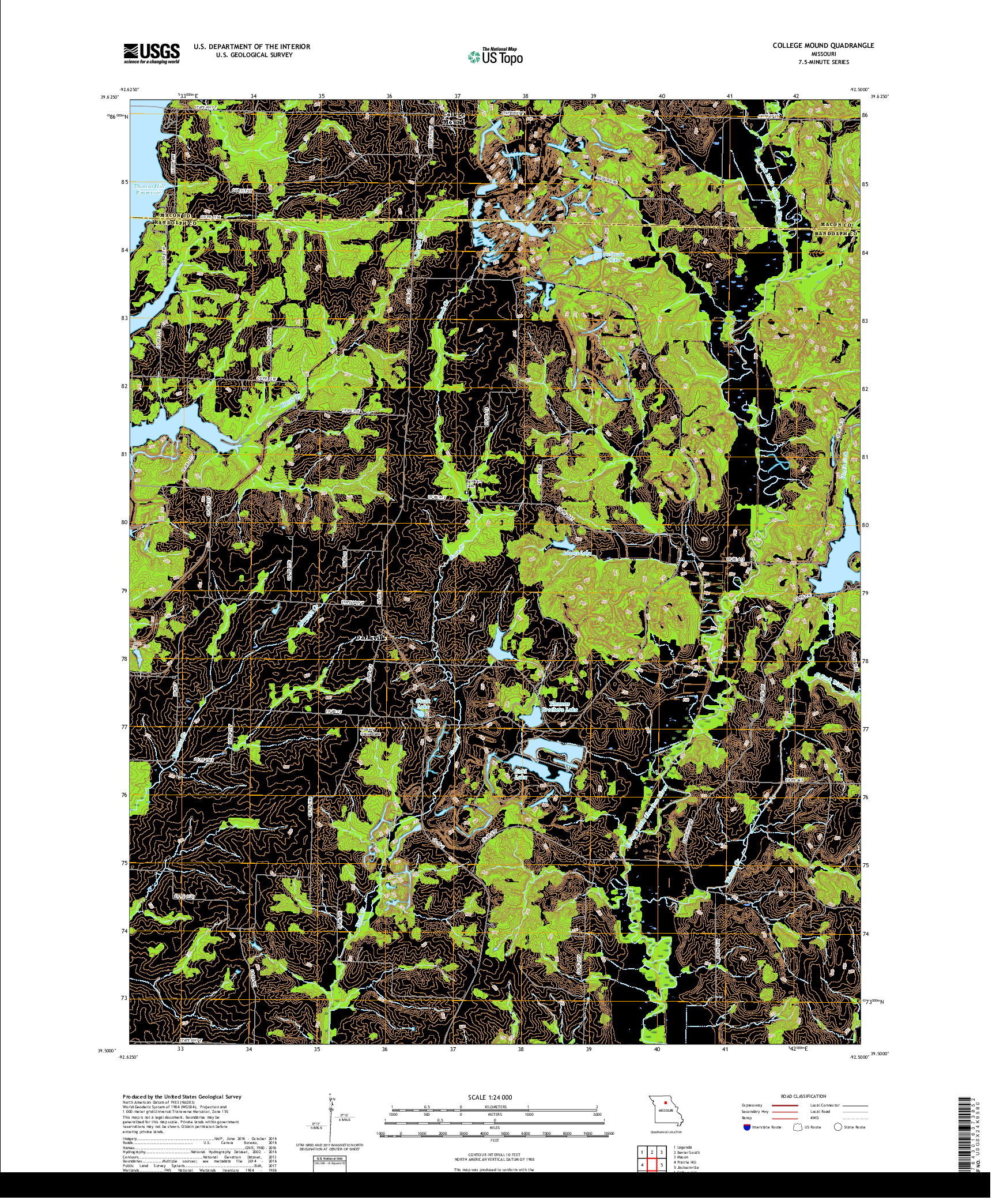 USGS US TOPO 7.5-MINUTE MAP FOR COLLEGE MOUND, MO 2017