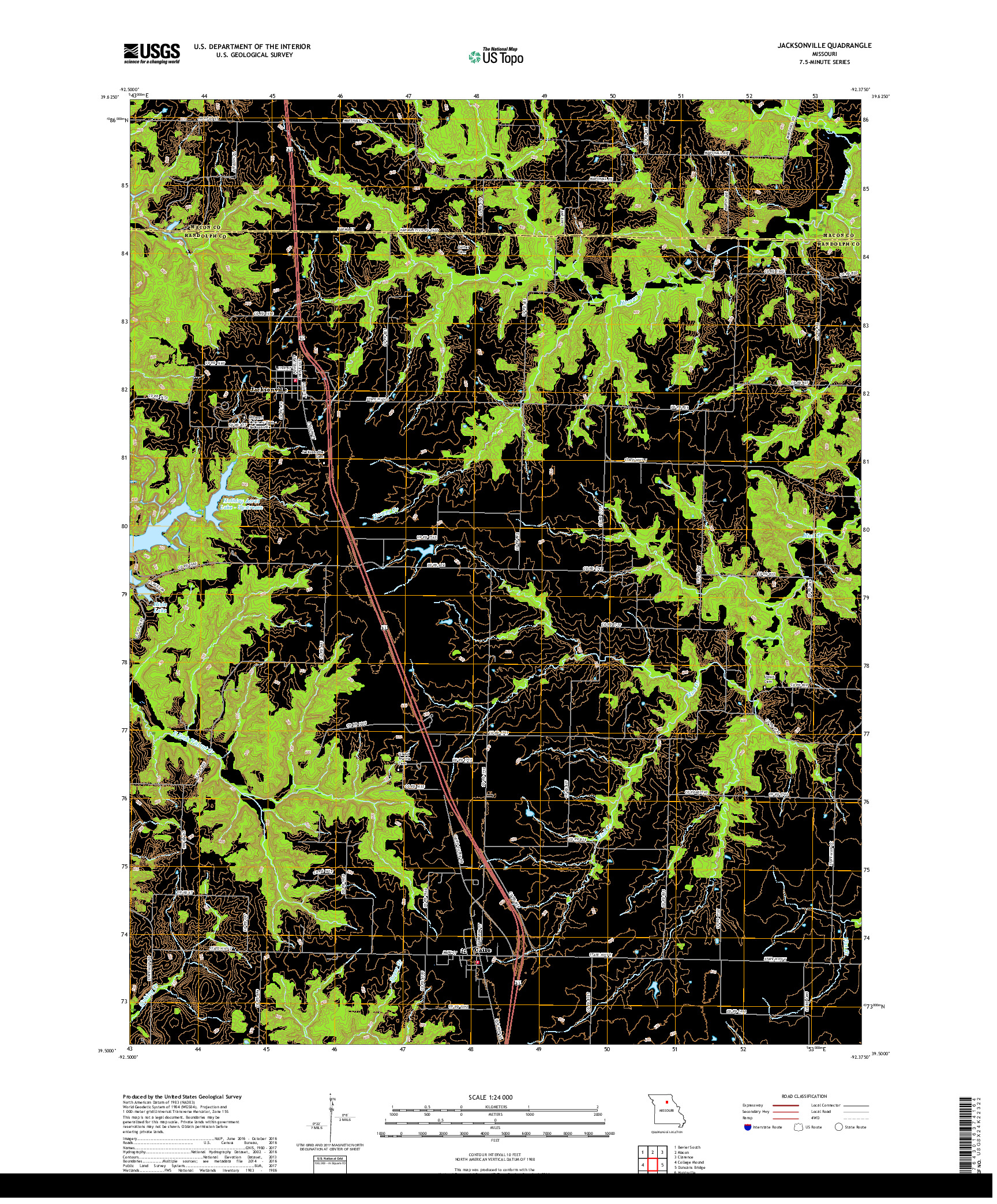 USGS US TOPO 7.5-MINUTE MAP FOR JACKSONVILLE, MO 2017