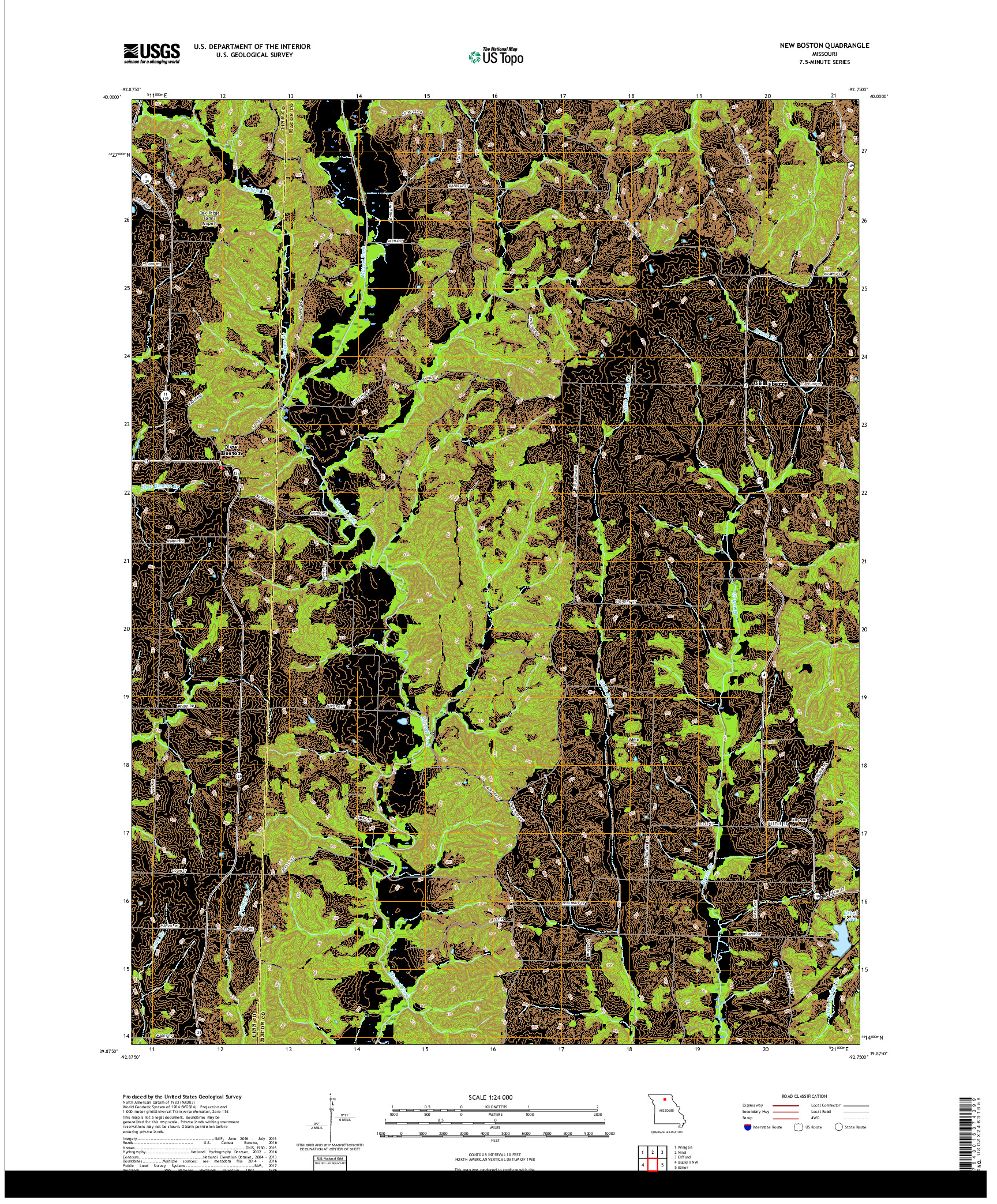 USGS US TOPO 7.5-MINUTE MAP FOR NEW BOSTON, MO 2017