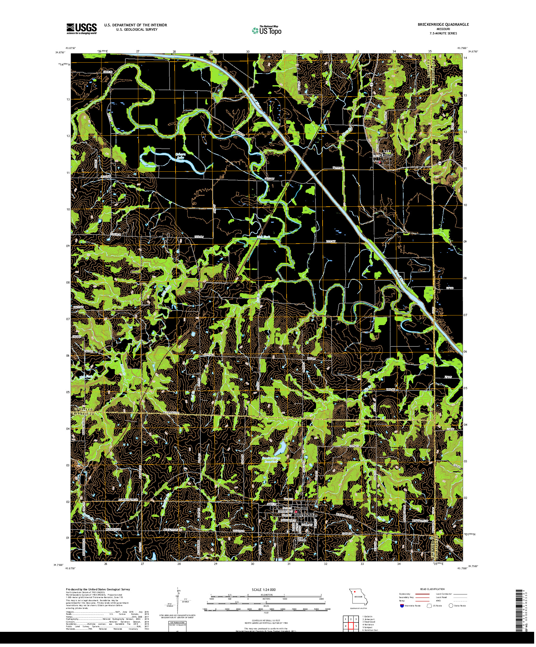 USGS US TOPO 7.5-MINUTE MAP FOR BRECKENRIDGE, MO 2017
