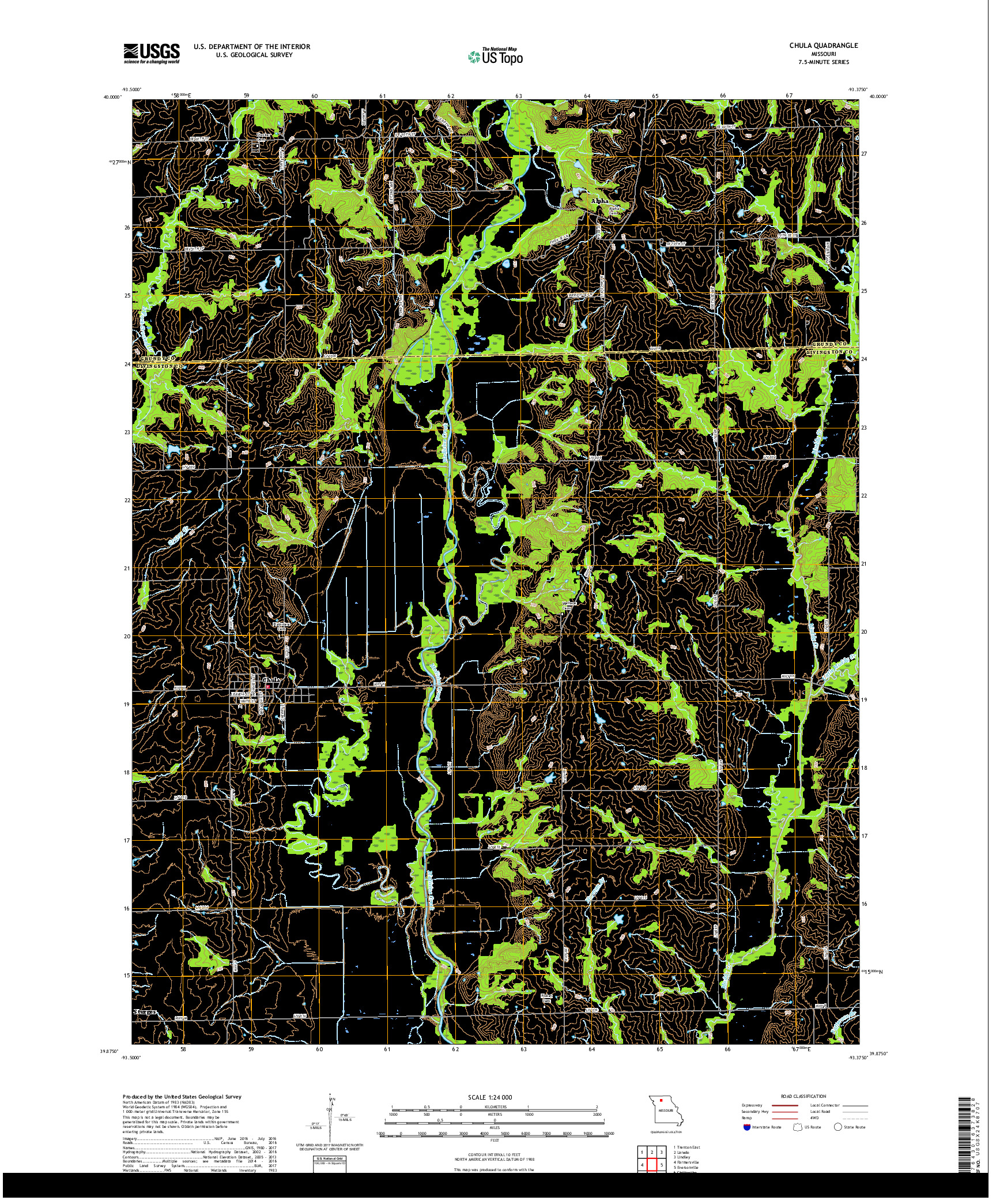 USGS US TOPO 7.5-MINUTE MAP FOR CHULA, MO 2017