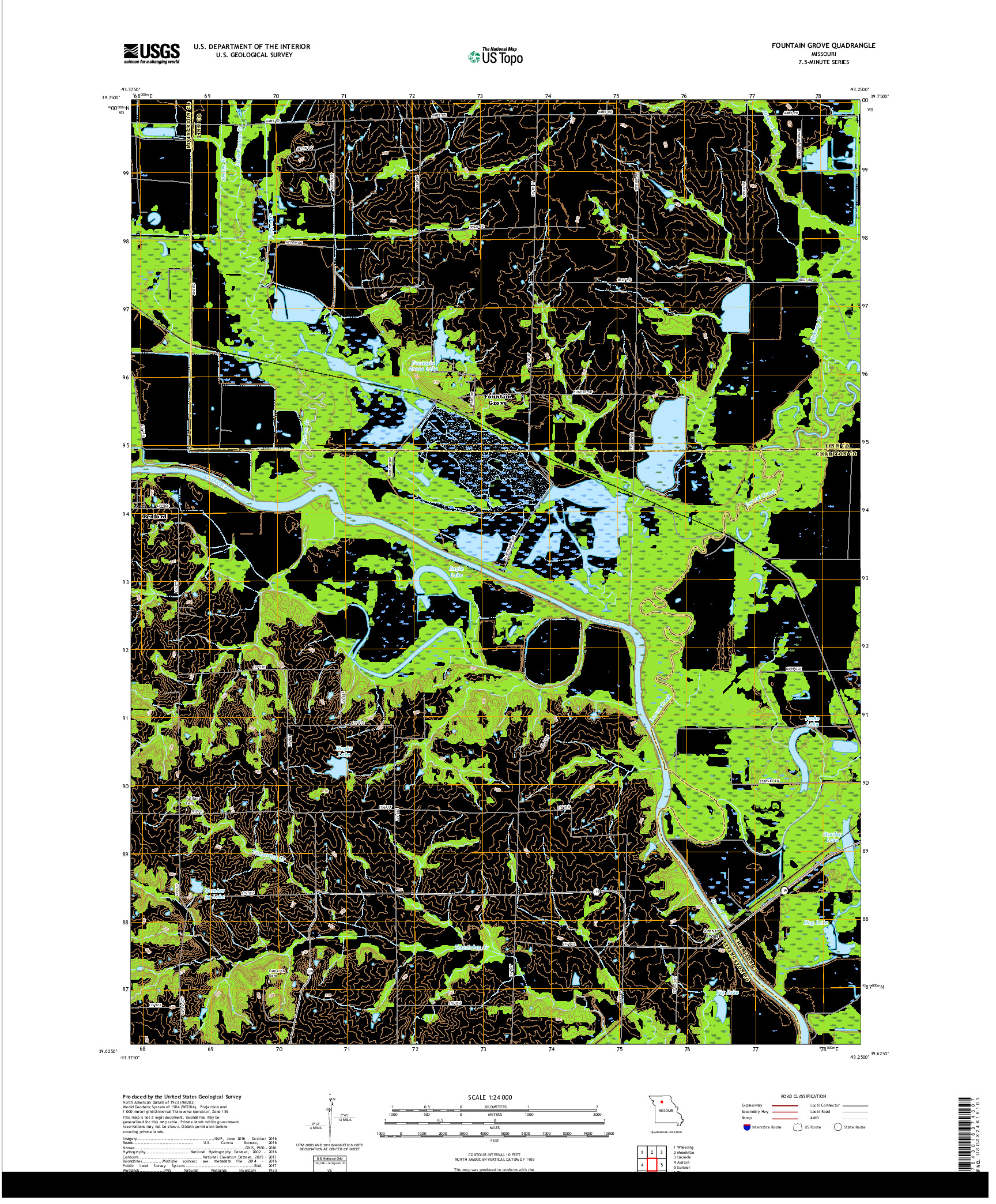 USGS US TOPO 7.5-MINUTE MAP FOR FOUNTAIN GROVE, MO 2017