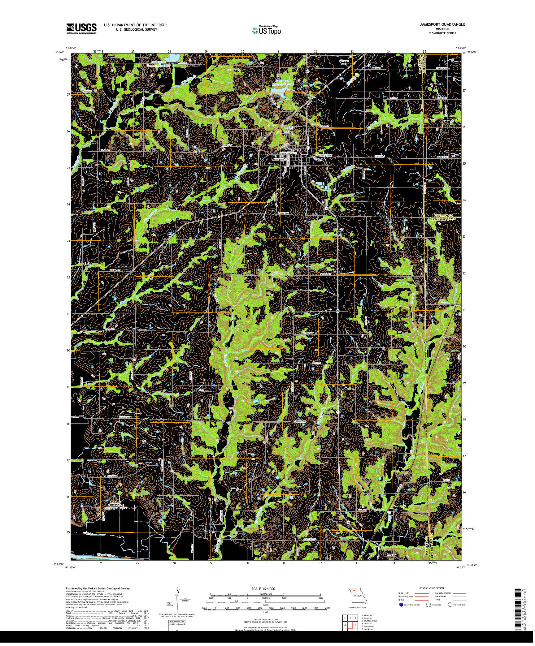 USGS US TOPO 7.5-MINUTE MAP FOR JAMESPORT, MO 2017