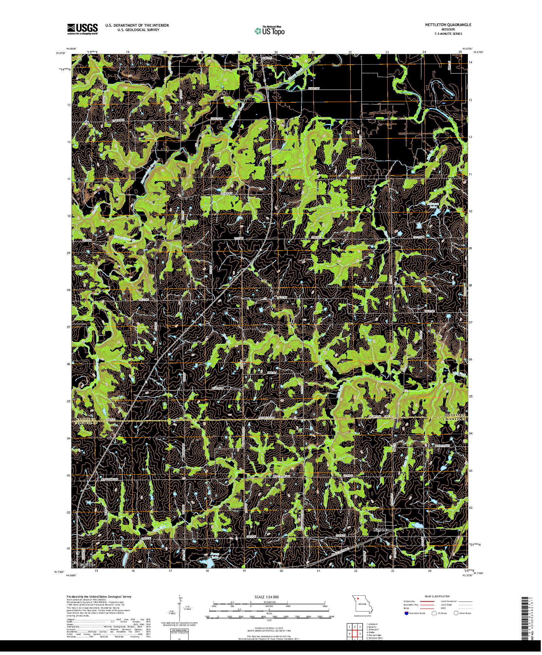 USGS US TOPO 7.5-MINUTE MAP FOR NETTLETON, MO 2017