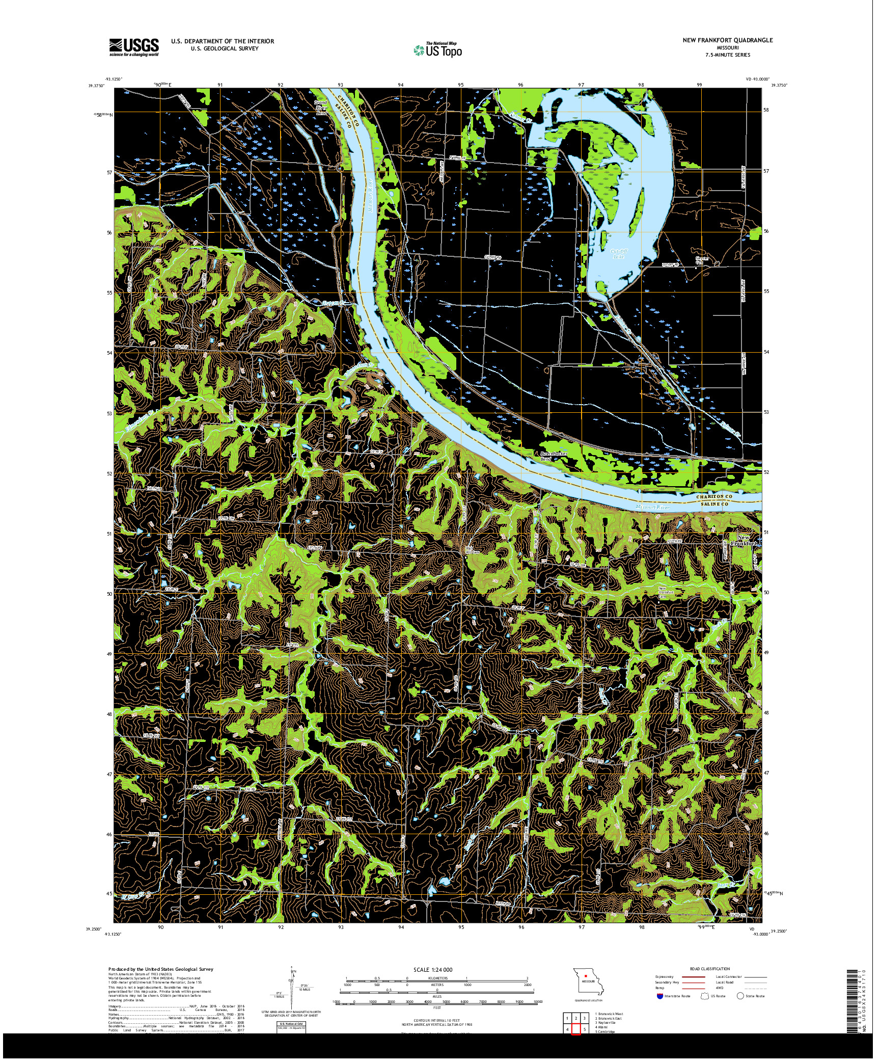 USGS US TOPO 7.5-MINUTE MAP FOR NEW FRANKFORT, MO 2017