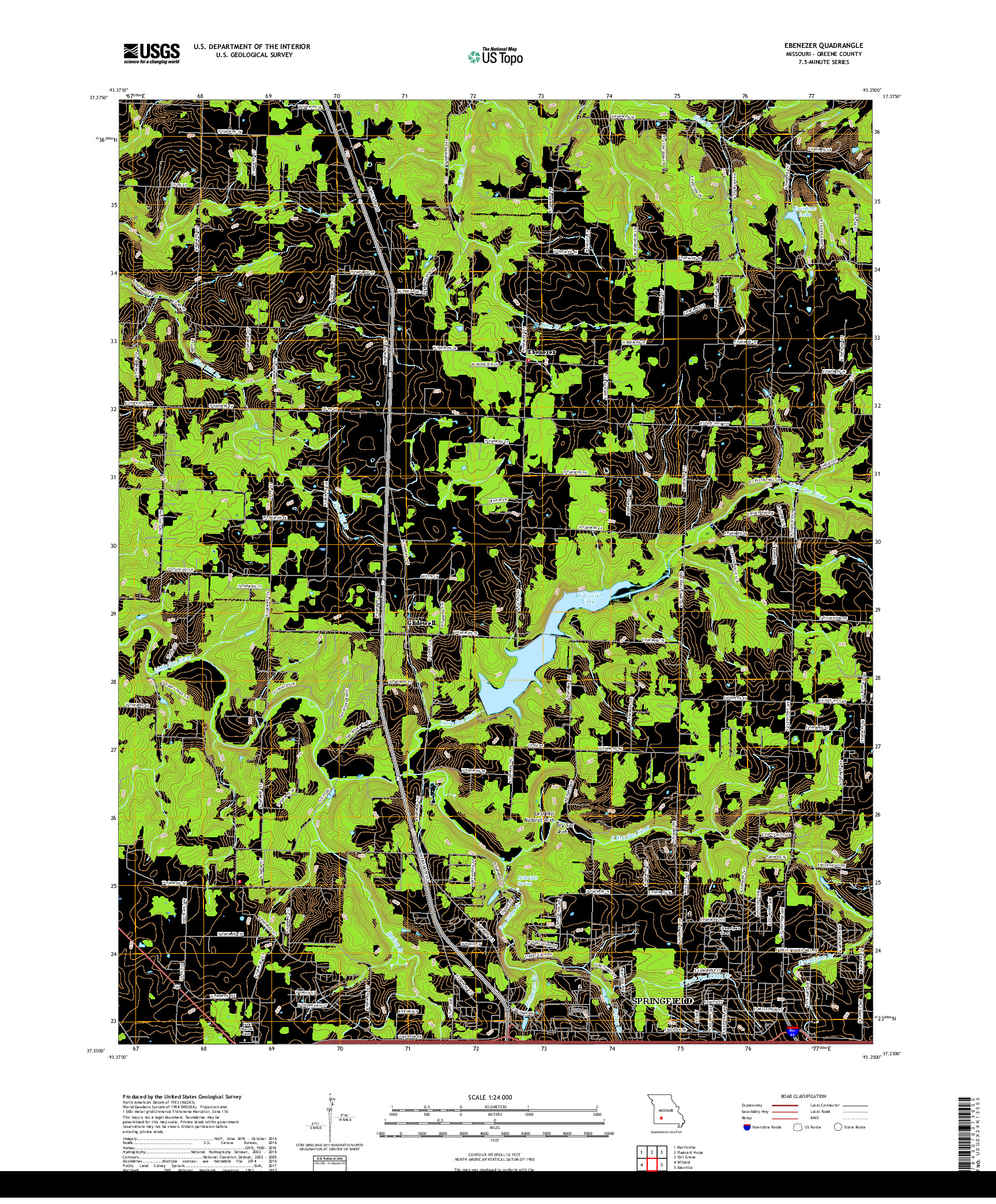 USGS US TOPO 7.5-MINUTE MAP FOR EBENEZER, MO 2017