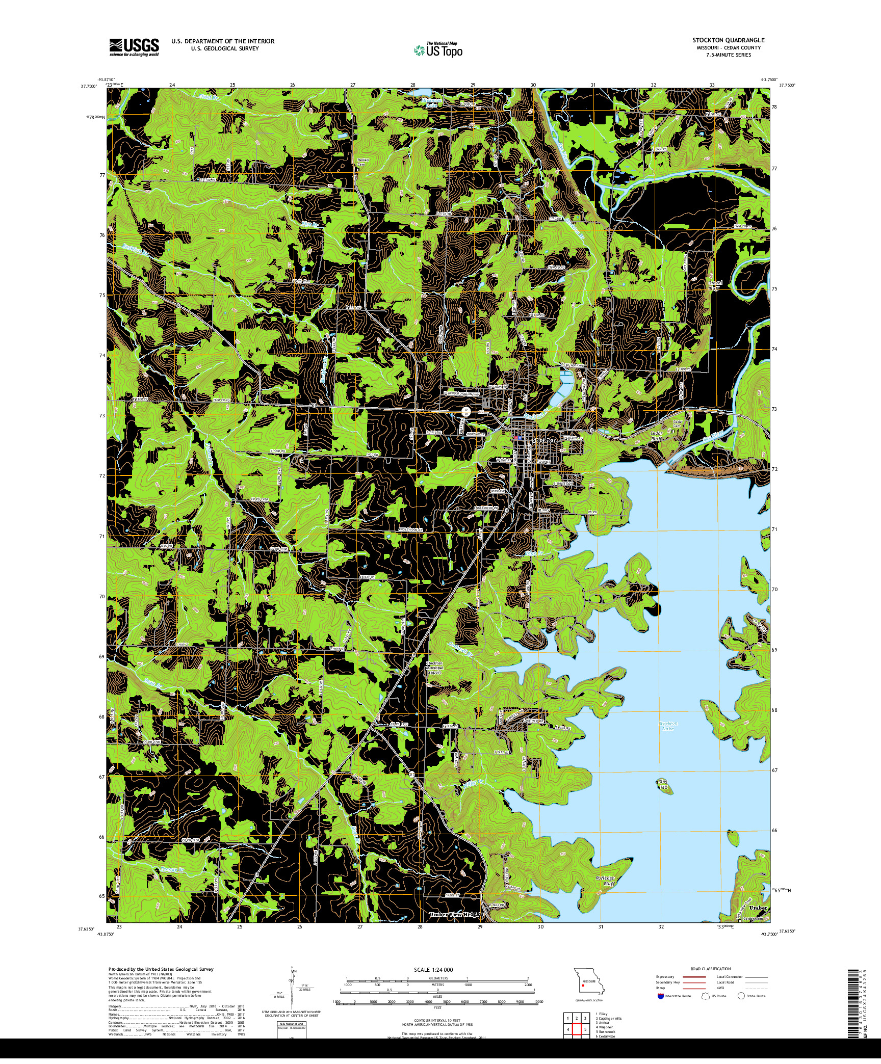 USGS US TOPO 7.5-MINUTE MAP FOR STOCKTON, MO 2017