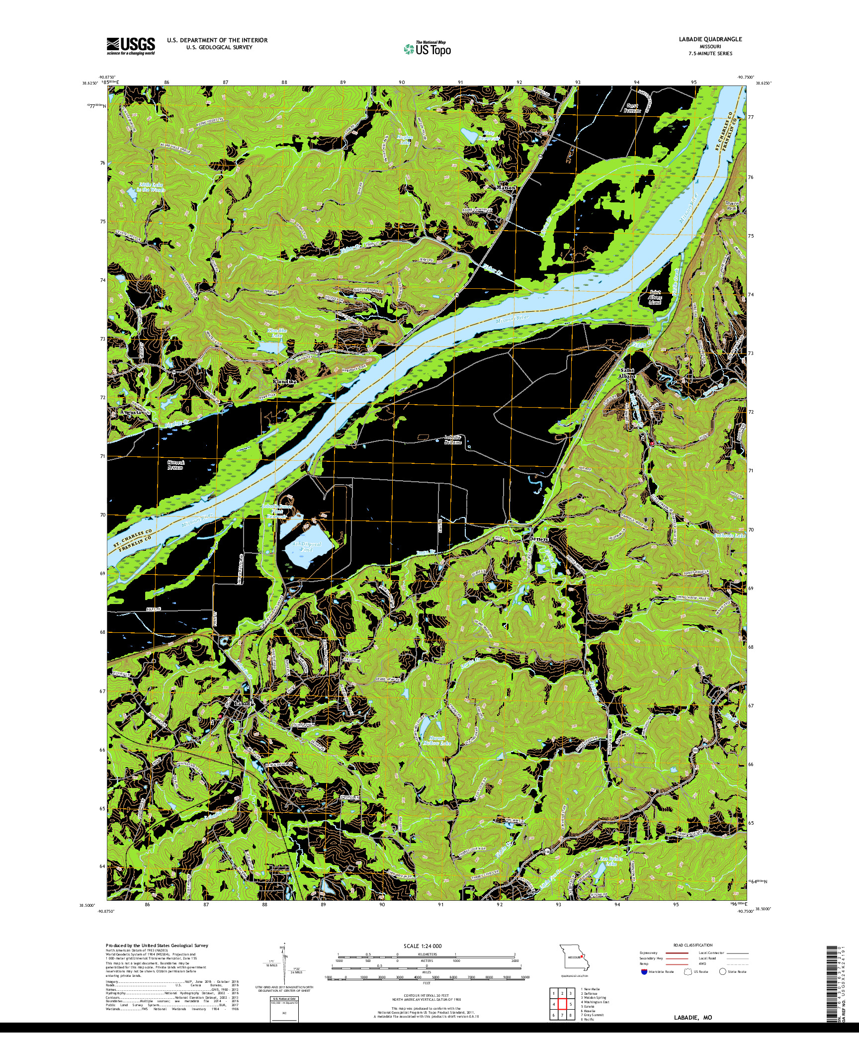 USGS US TOPO 7.5-MINUTE MAP FOR LABADIE, MO 2017