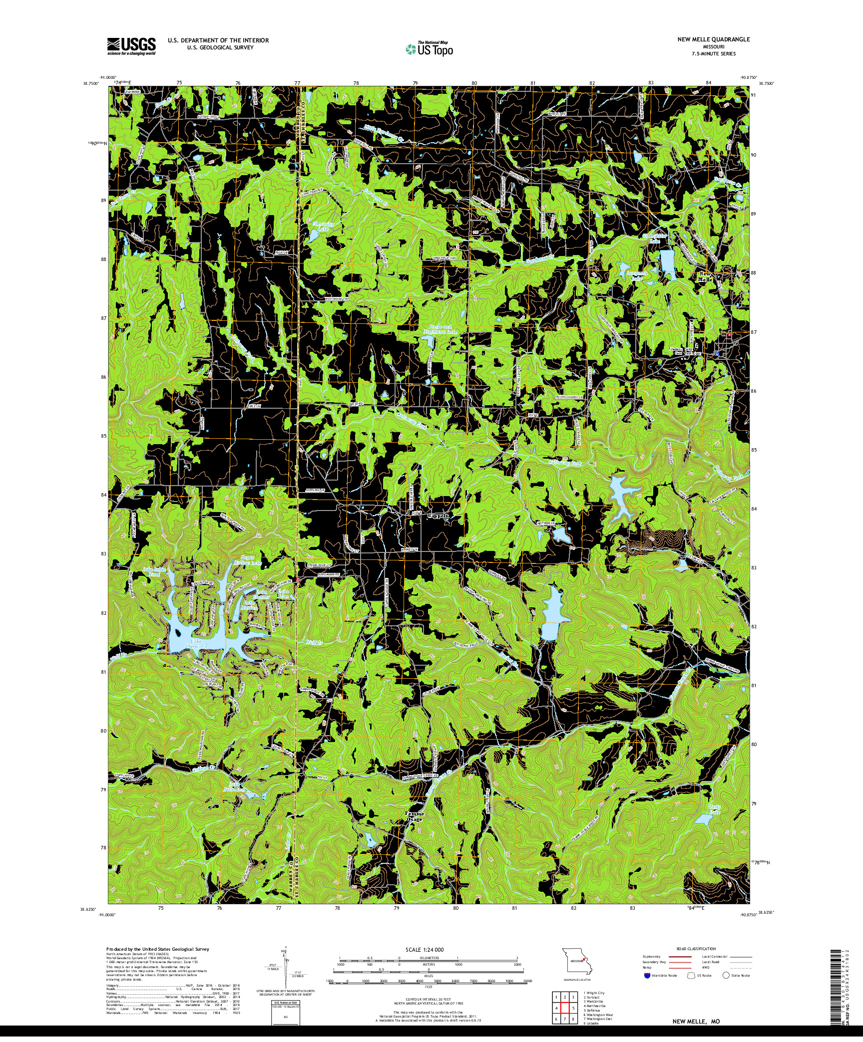 USGS US TOPO 7.5-MINUTE MAP FOR NEW MELLE, MO 2017