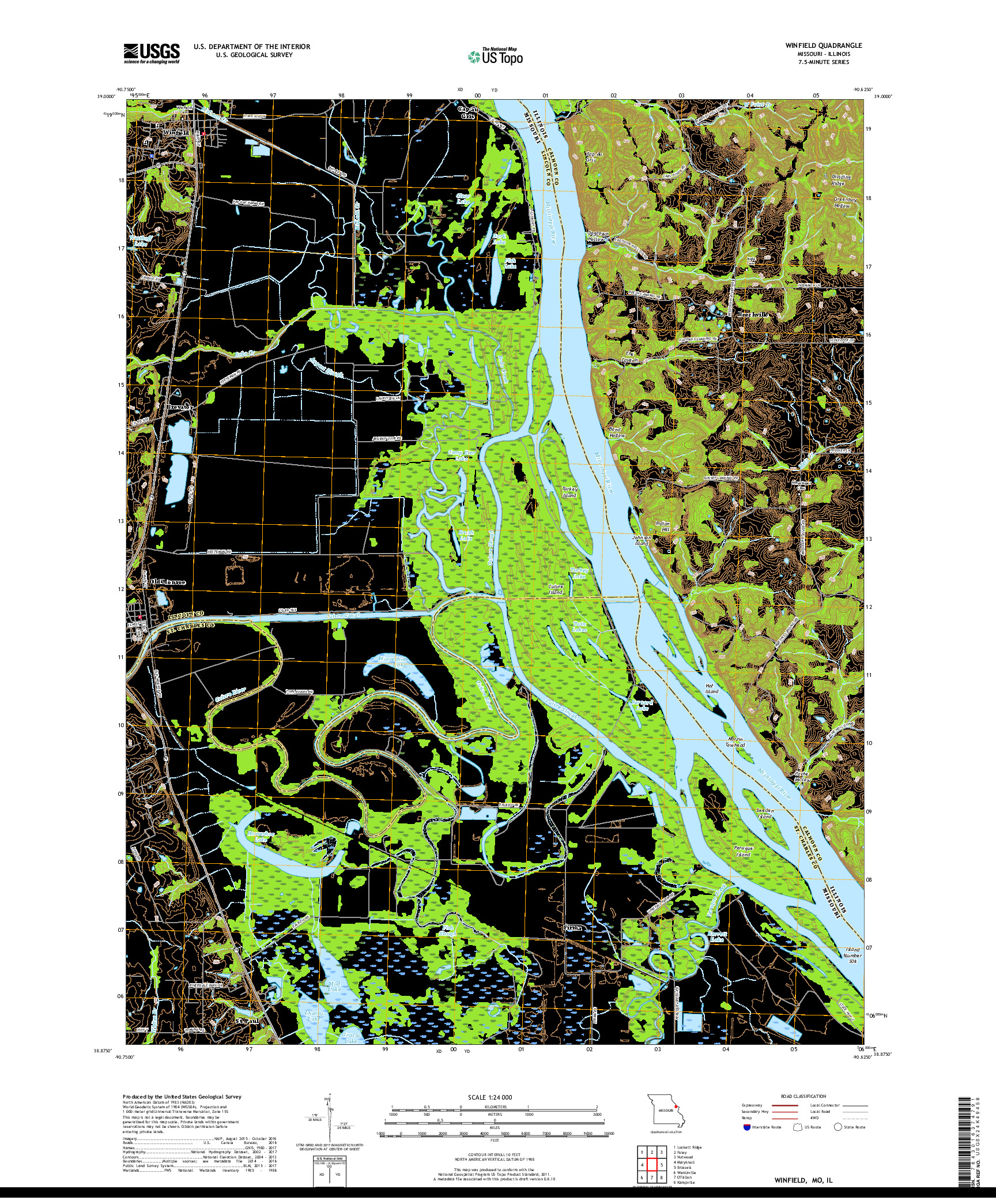 USGS US TOPO 7.5-MINUTE MAP FOR WINFIELD, MO,IL 2017