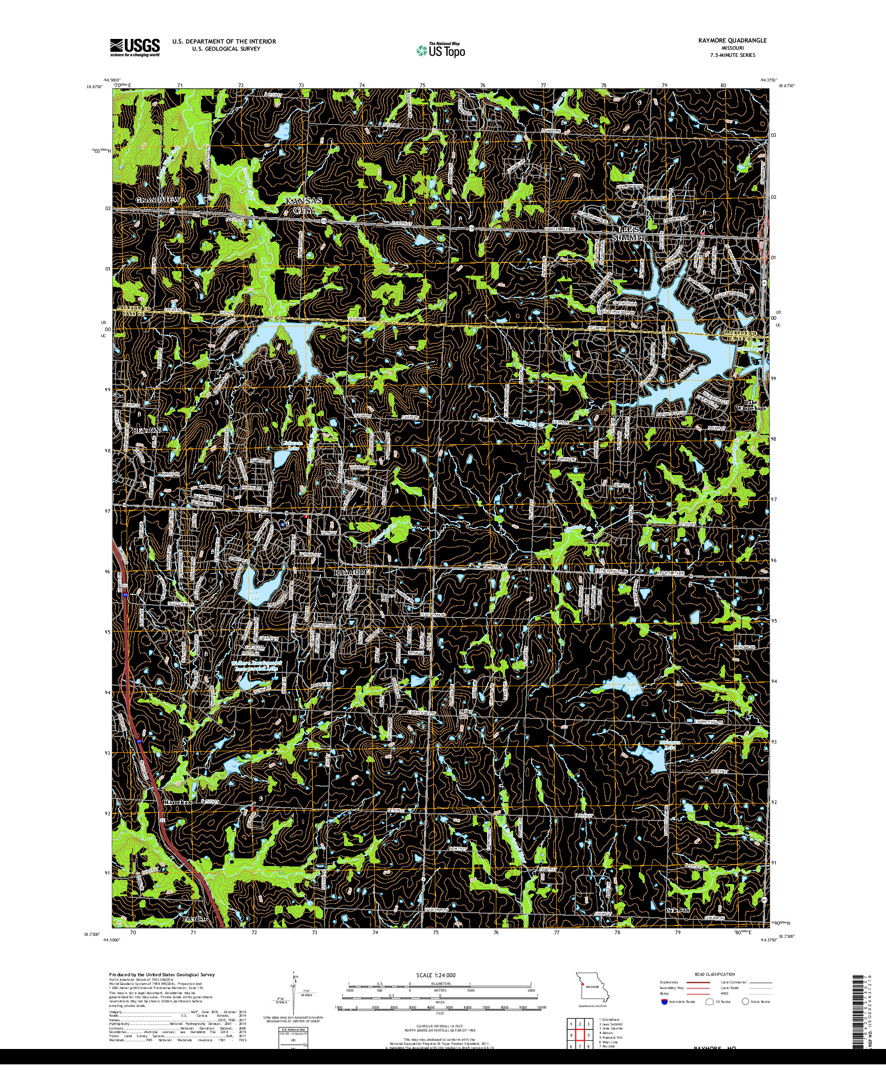 USGS US TOPO 7.5-MINUTE MAP FOR RAYMORE, MO 2017