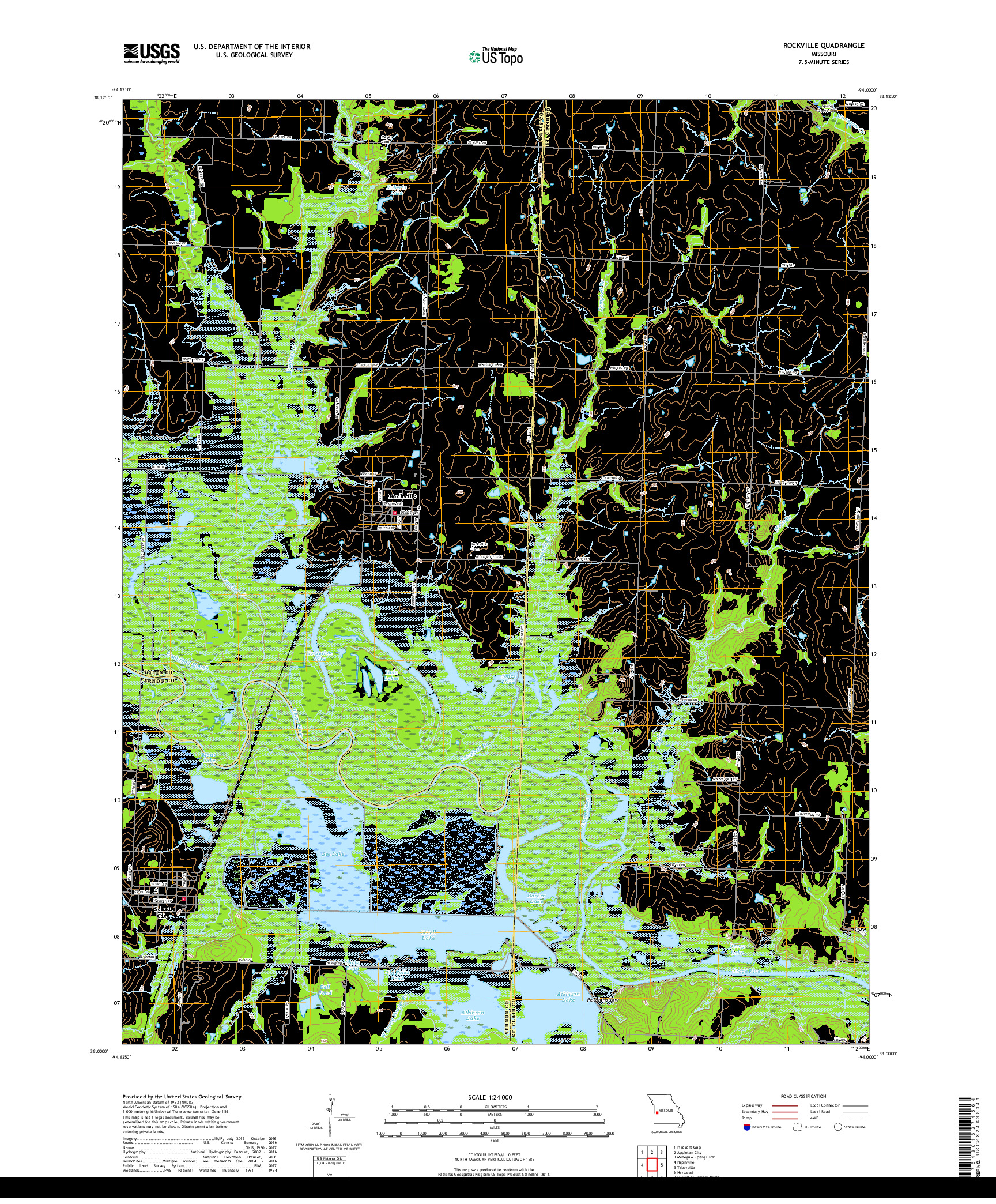 USGS US TOPO 7.5-MINUTE MAP FOR ROCKVILLE, MO 2017