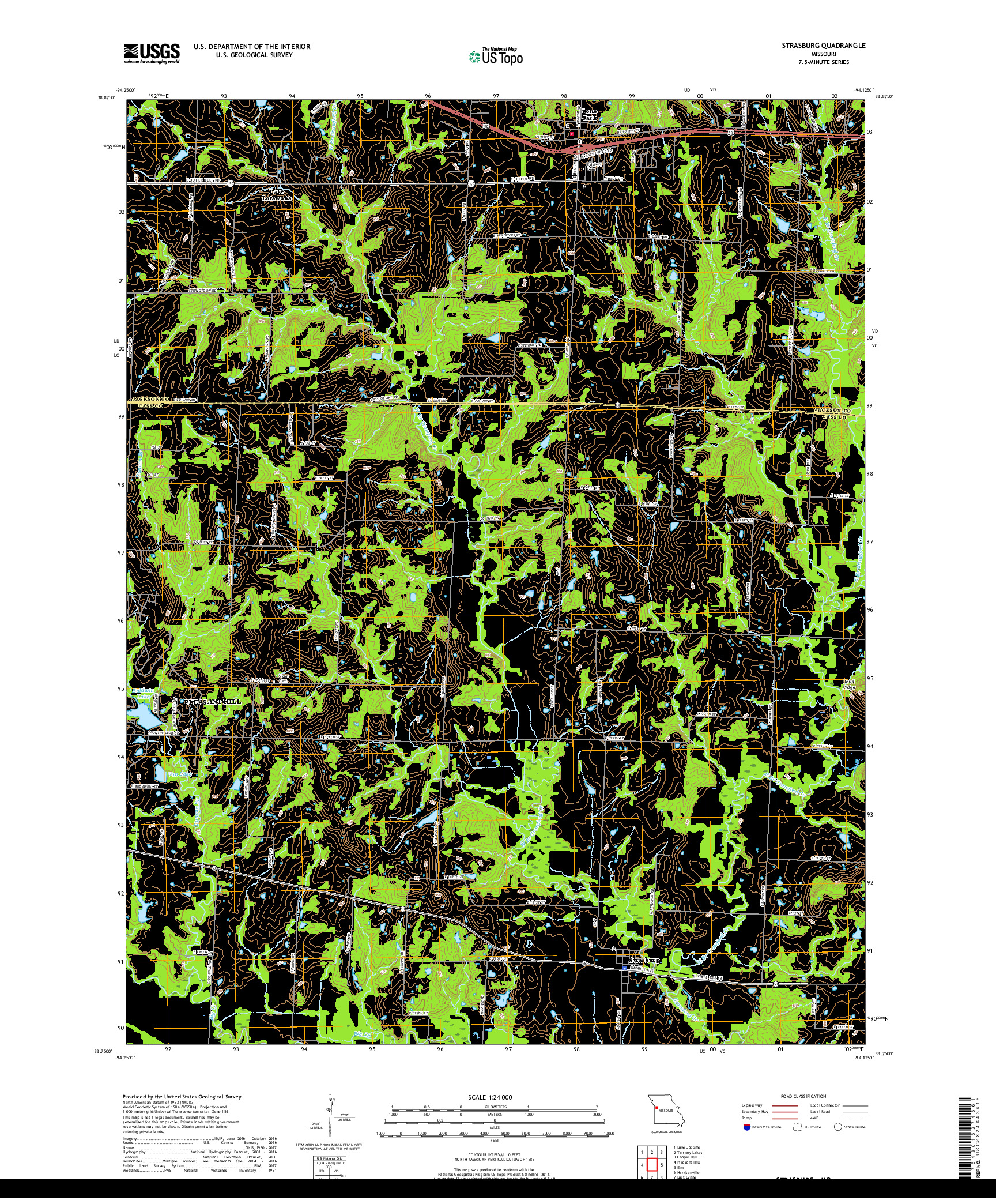 USGS US TOPO 7.5-MINUTE MAP FOR STRASBURG, MO 2017