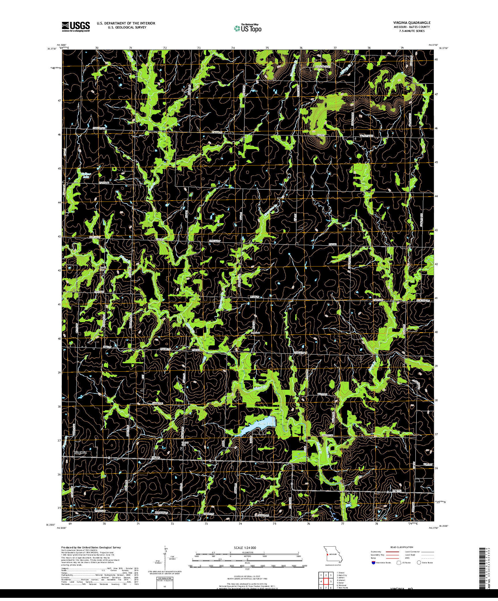 USGS US TOPO 7.5-MINUTE MAP FOR VIRGINIA, MO 2017