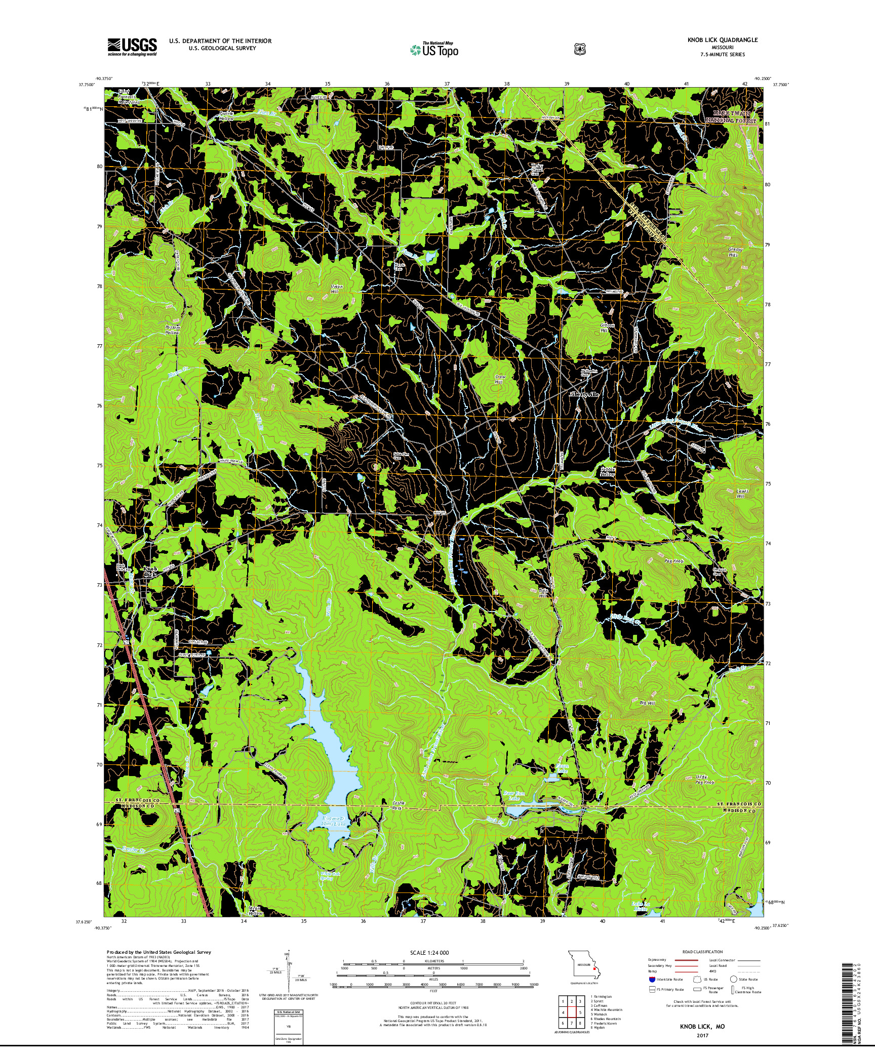 USGS US TOPO 7.5-MINUTE MAP FOR KNOB LICK, MO 2017