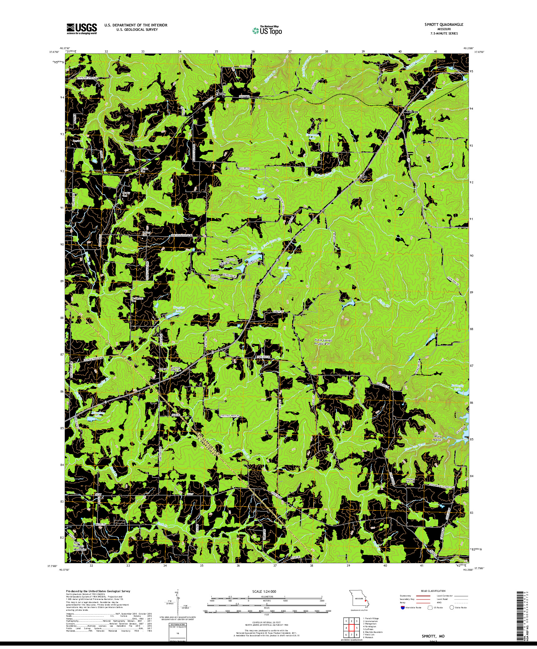 USGS US TOPO 7.5-MINUTE MAP FOR SPROTT, MO 2017