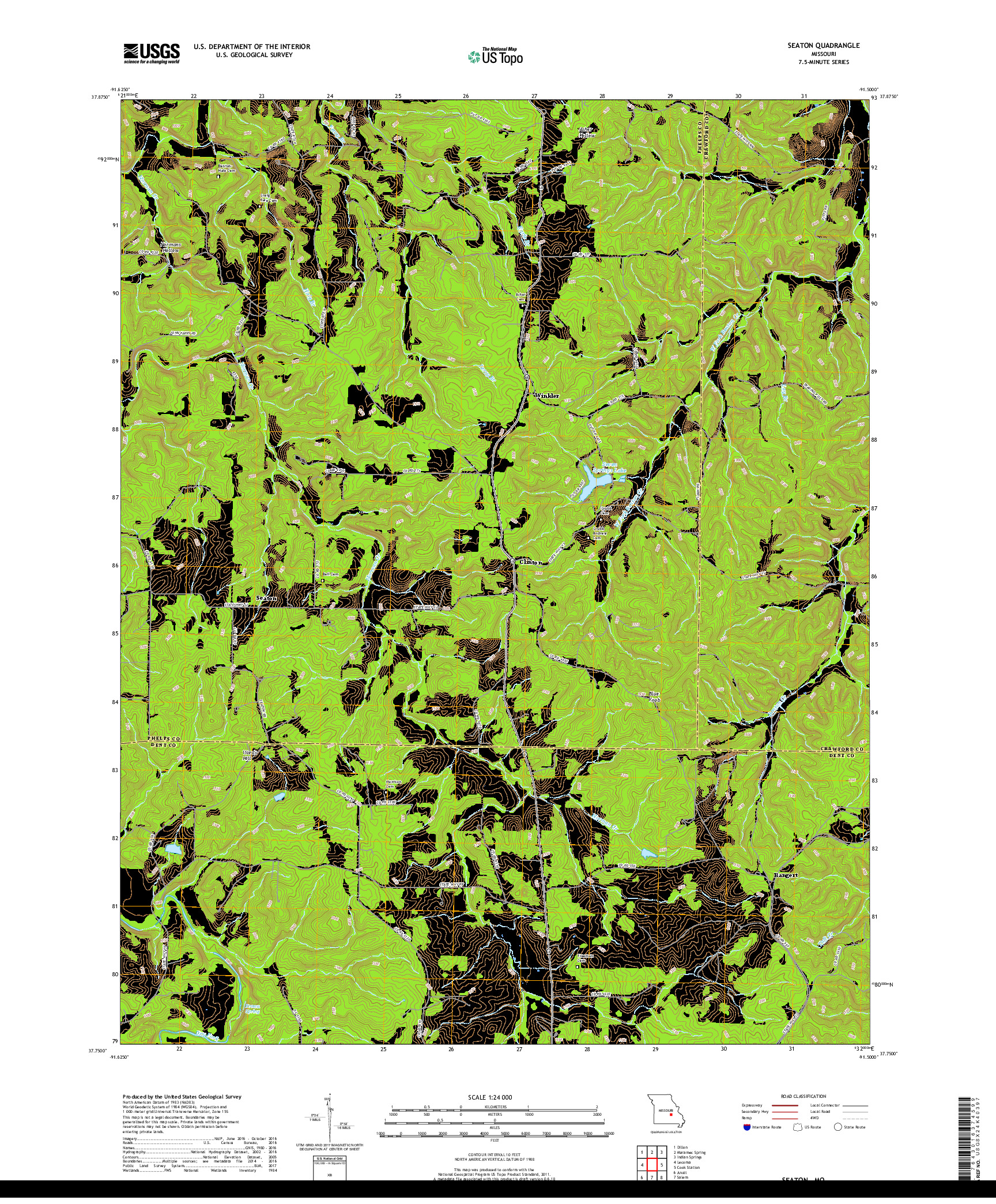 USGS US TOPO 7.5-MINUTE MAP FOR SEATON, MO 2017