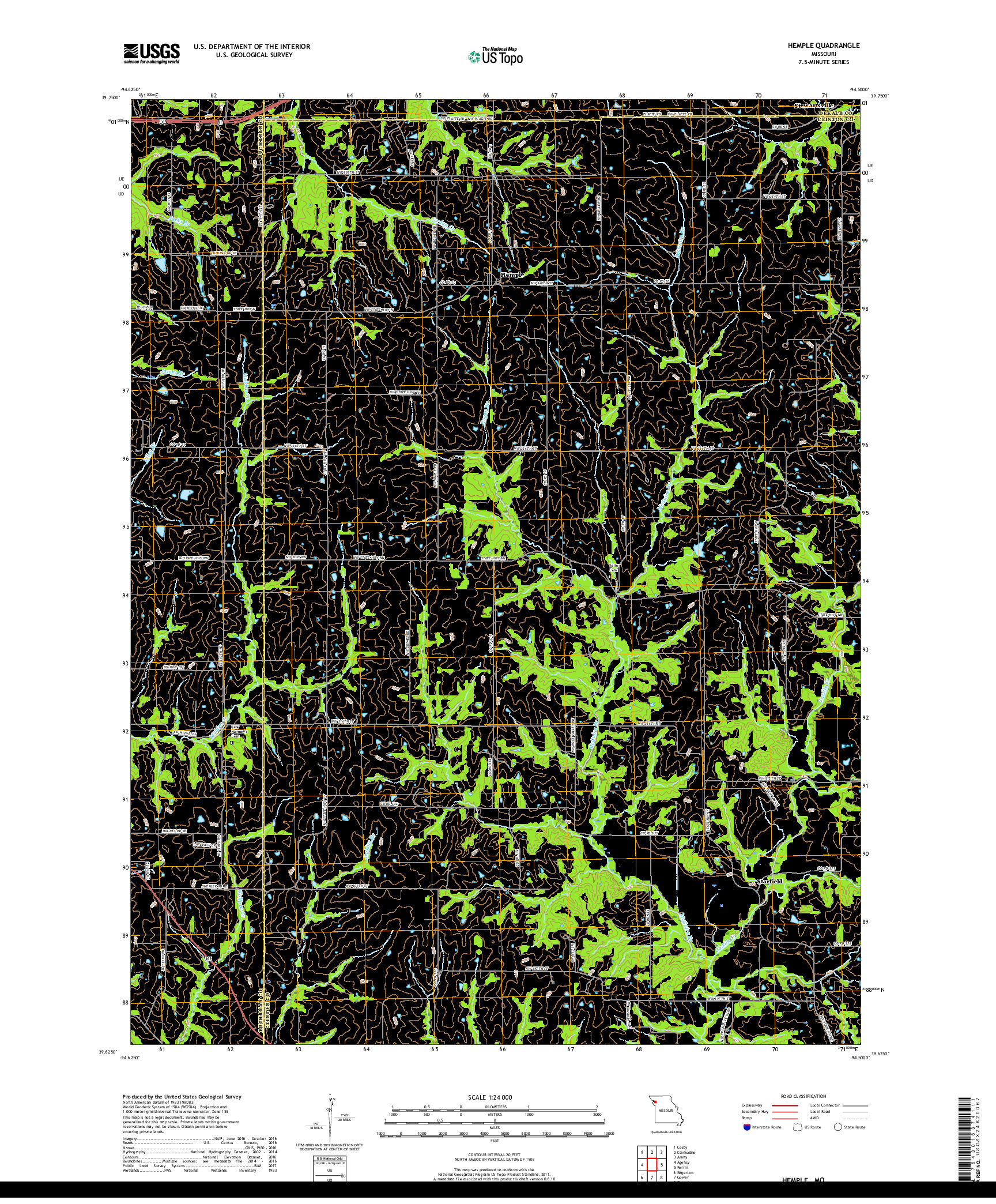 USGS US TOPO 7.5-MINUTE MAP FOR HEMPLE, MO 2017