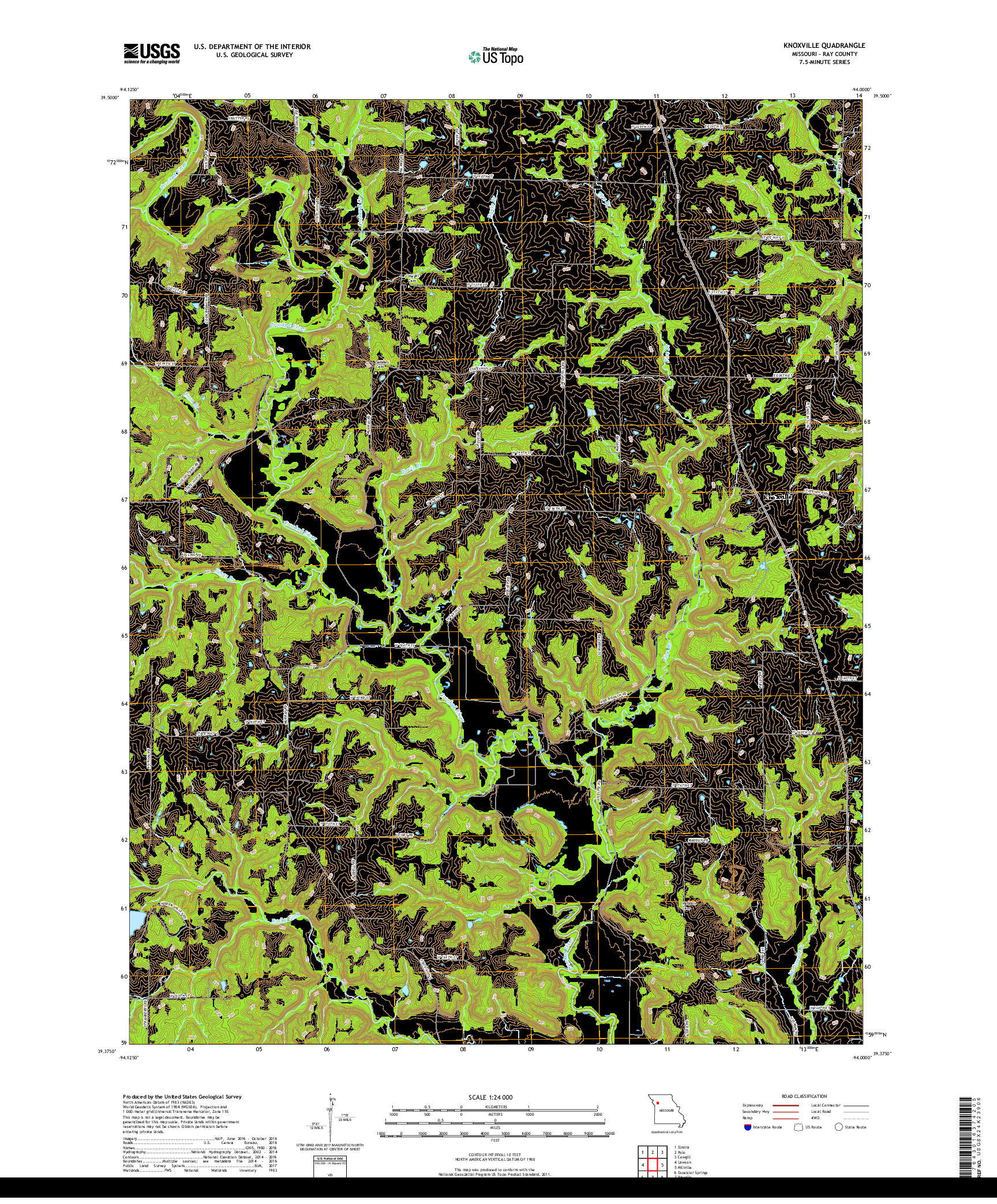 USGS US TOPO 7.5-MINUTE MAP FOR KNOXVILLE, MO 2017