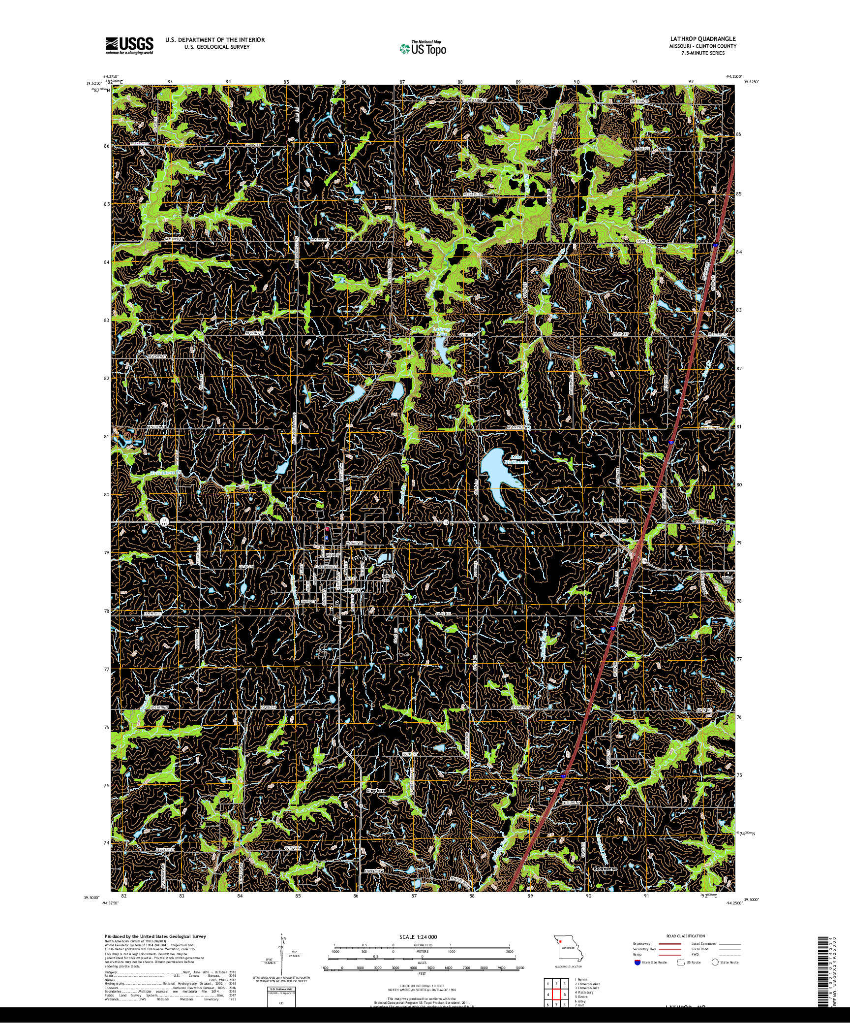 USGS US TOPO 7.5-MINUTE MAP FOR LATHROP, MO 2017