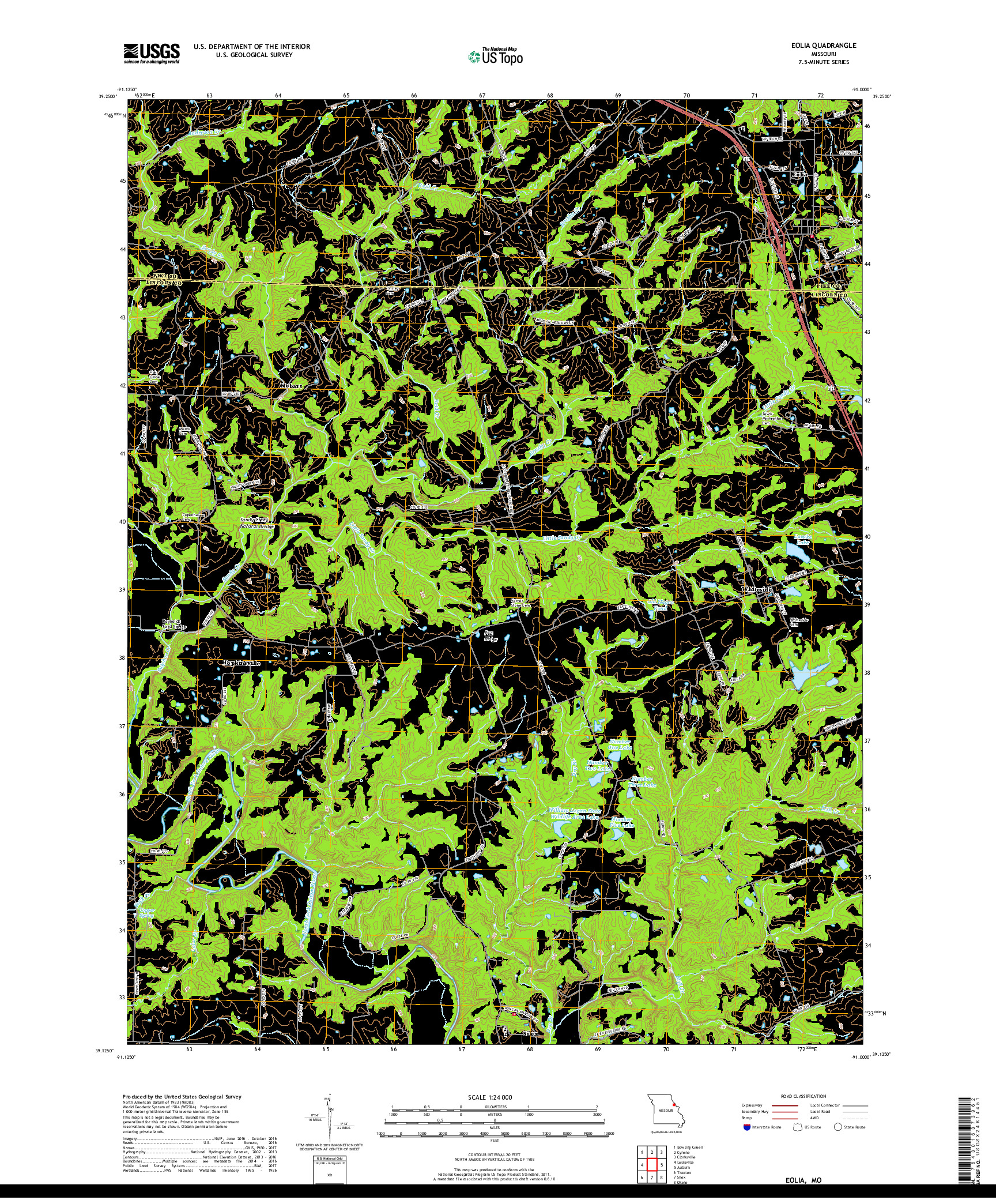 USGS US TOPO 7.5-MINUTE MAP FOR EOLIA, MO 2017
