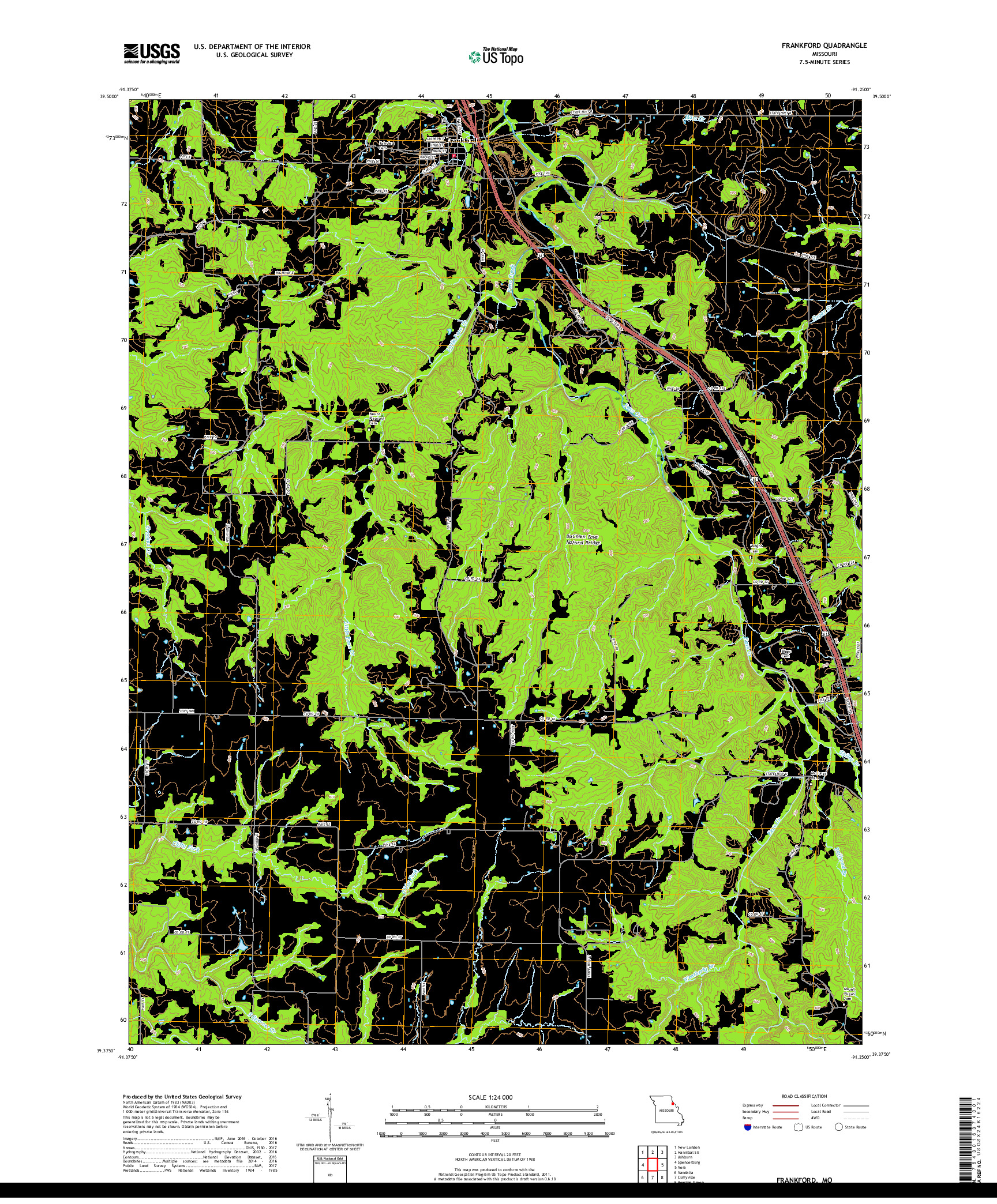 USGS US TOPO 7.5-MINUTE MAP FOR FRANKFORD, MO 2017