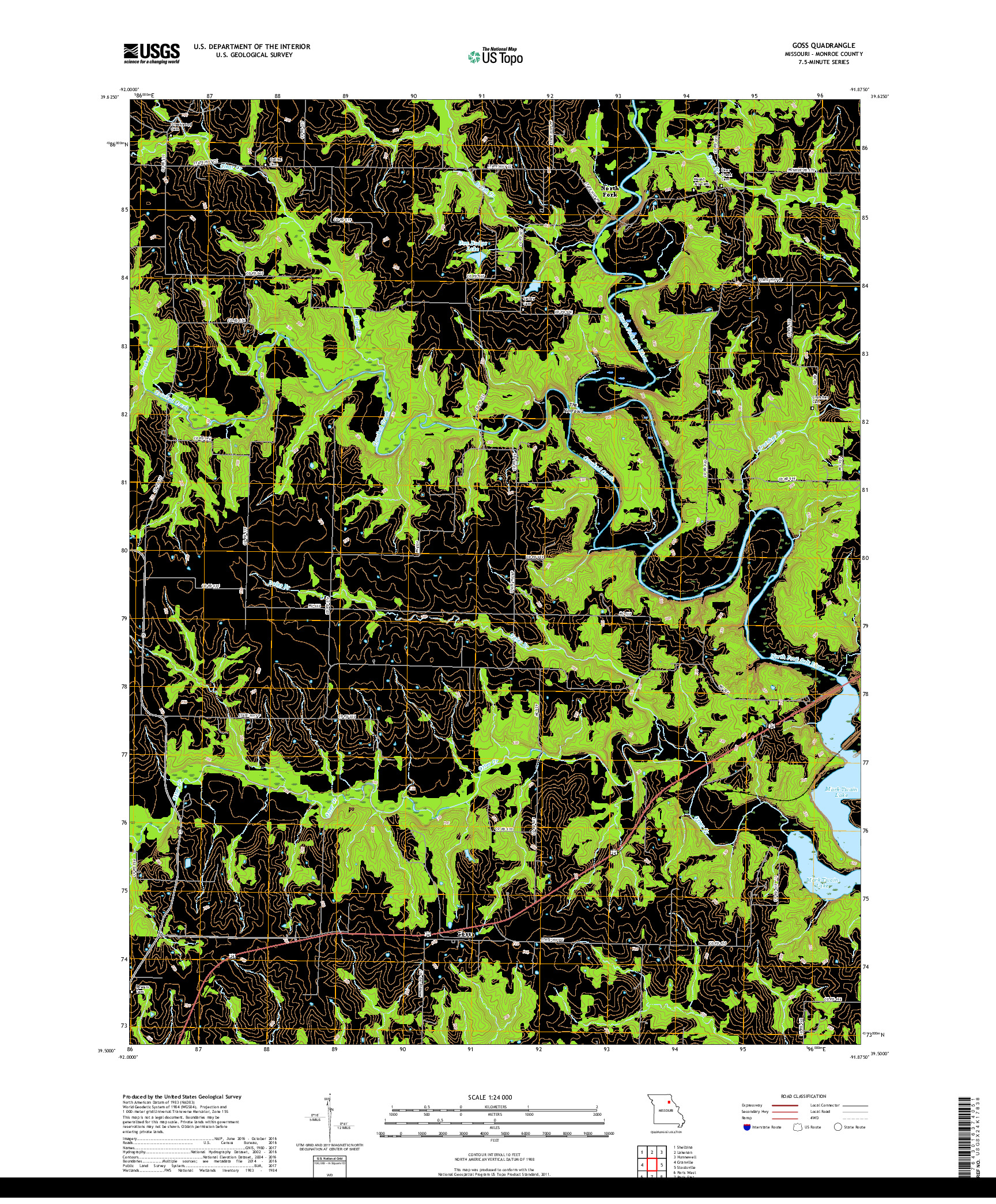 USGS US TOPO 7.5-MINUTE MAP FOR GOSS, MO 2017